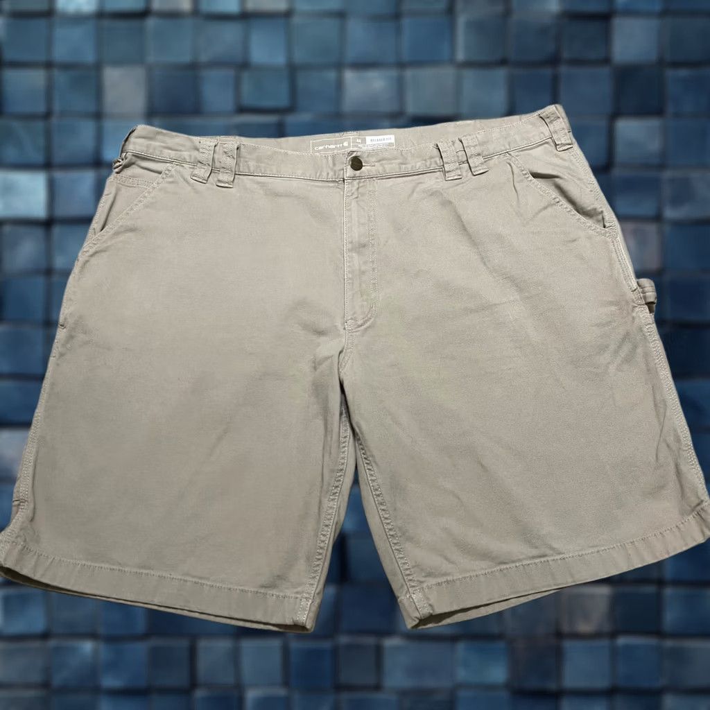 Carhartt Carhartt Mens 40 Shorts Beige Relaxed Fit Utility Carpenter Work Inseam 10" Cotton Spandex 5-Pocket Chino Casual Mens Size US 44 / EU 60 - 1 Thumbnail