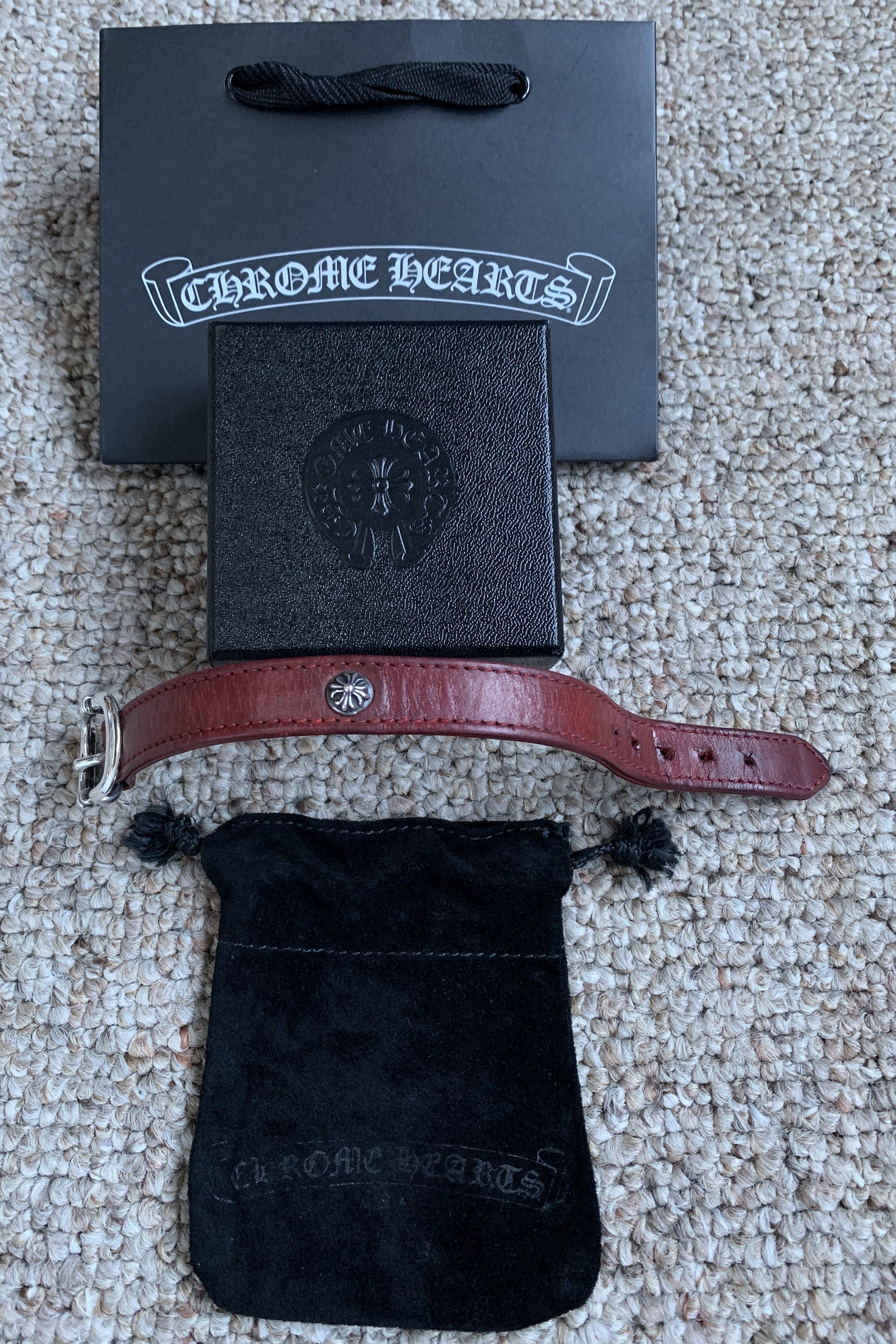 Chrome Hearts Chrome Hearts 15th Anniversary Leather Silver Bracelet Size ONE SIZE - 5 Thumbnail