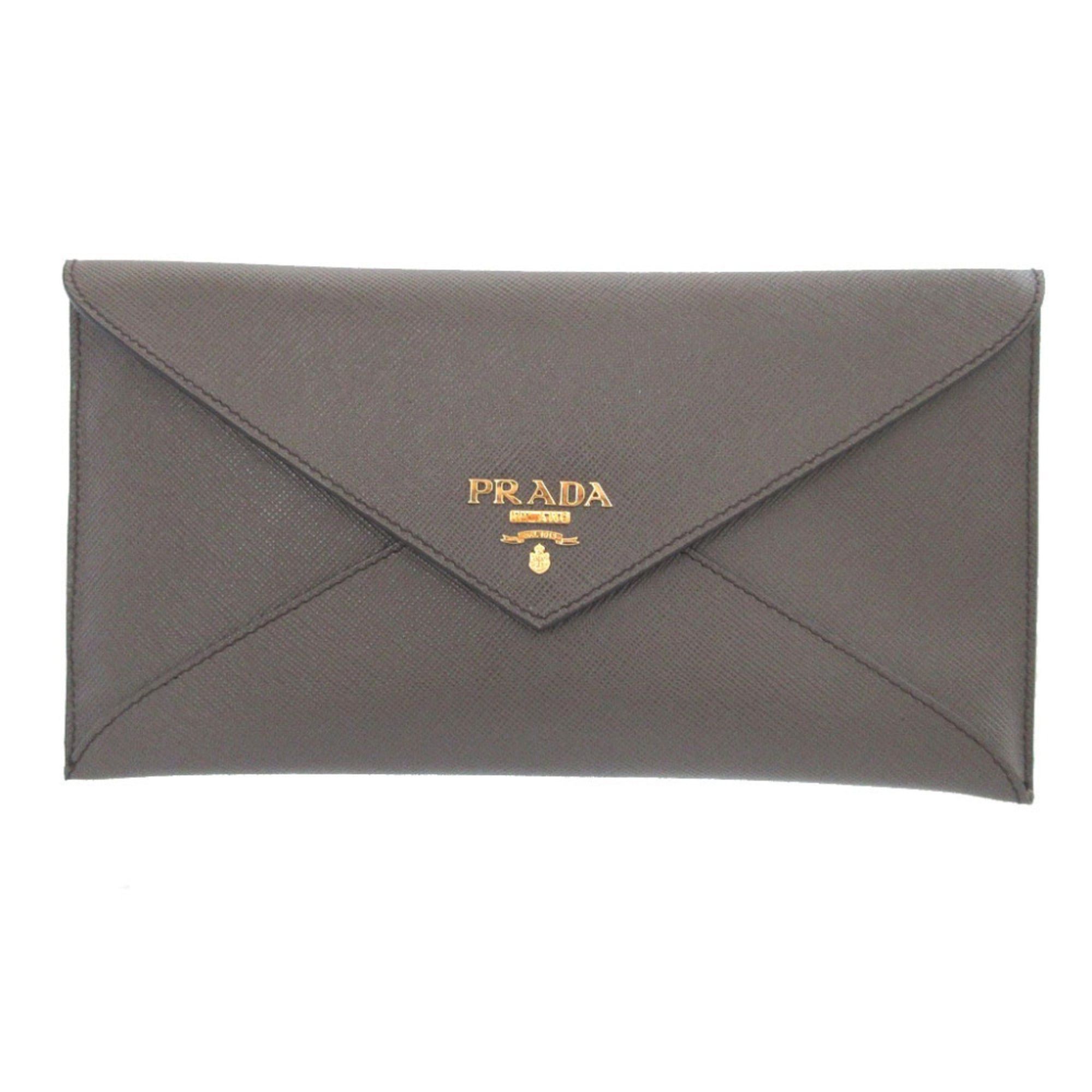 Prada Excellent condition Prada 1M1175 Saffiano leather graphite wallet/document case 0380PRADA Size ONE SIZE - 1 Thumbnail
