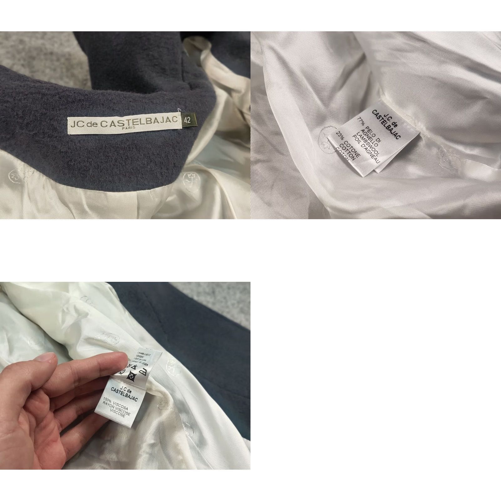 Vintage JC de Castelbajac Paris Design Dark Gray Wool Zip Women's Jacket Jacket Womens Regular 42 Gray Wool Zip Paris Design Castelbajac Vintage No Size M / US 6-8 / IT 42-44 - 10 Thumbnail