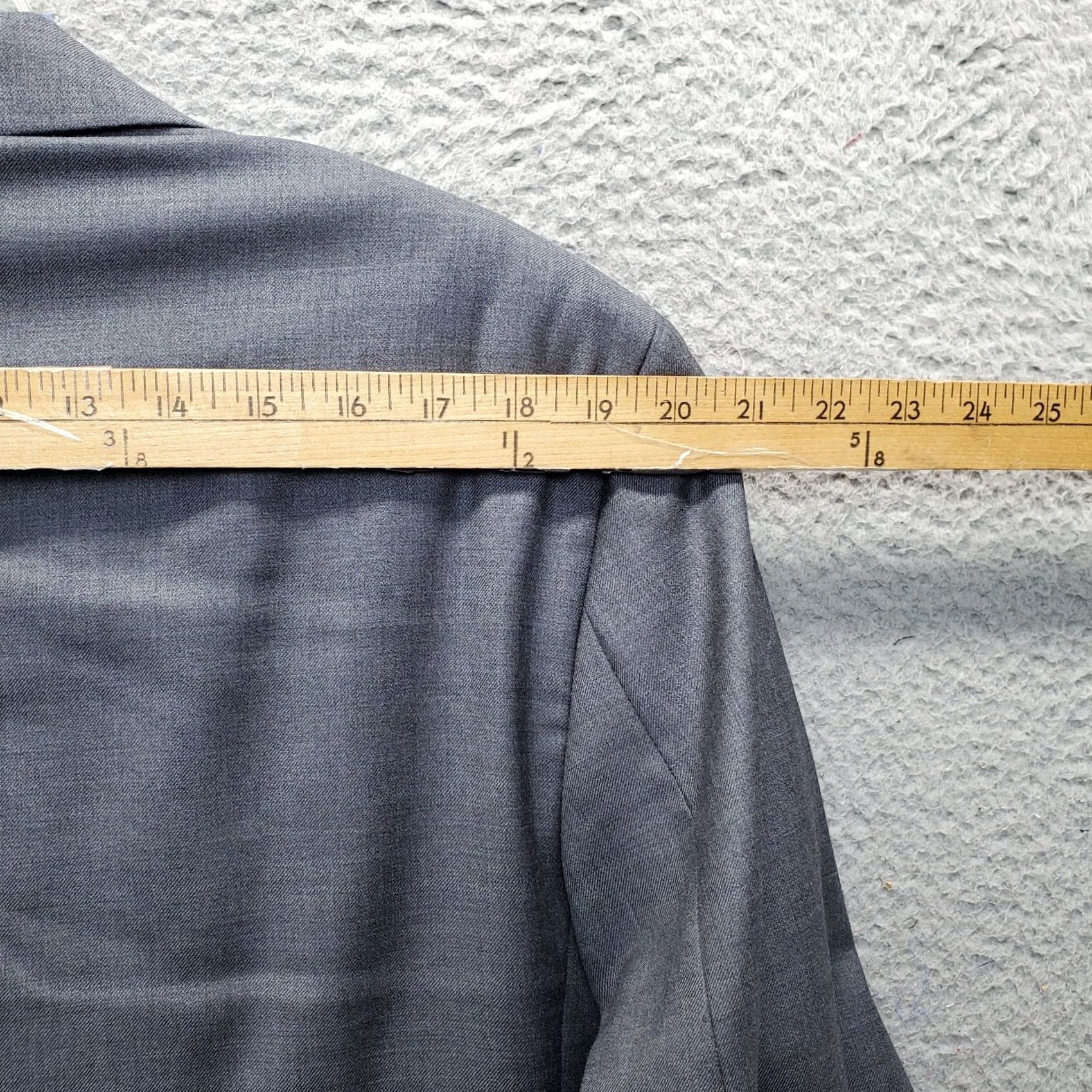 Joseph Abboud Joseph Abboud Blazer Mens Jacket 44 Gray Wool Notch Lapel Single Breasted Formal Size 44R - 6 Thumbnail
