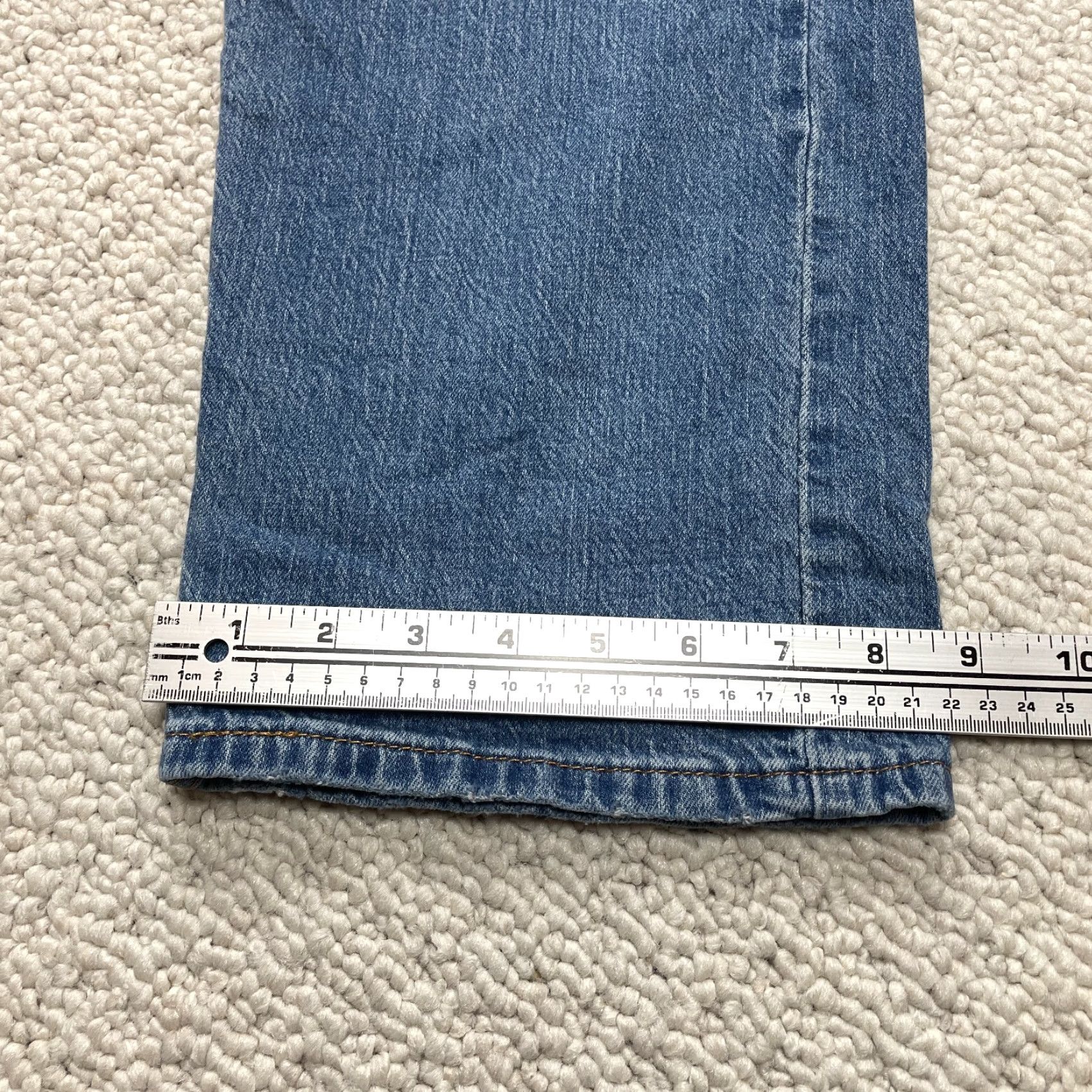 Levi's Levi's 505 Jeans Mens 40x32 Blue Denim Medium Wash Mid Rise Classic Straight Fit Shirt? Size US 40 / EU 56 - 2 Thumbnail