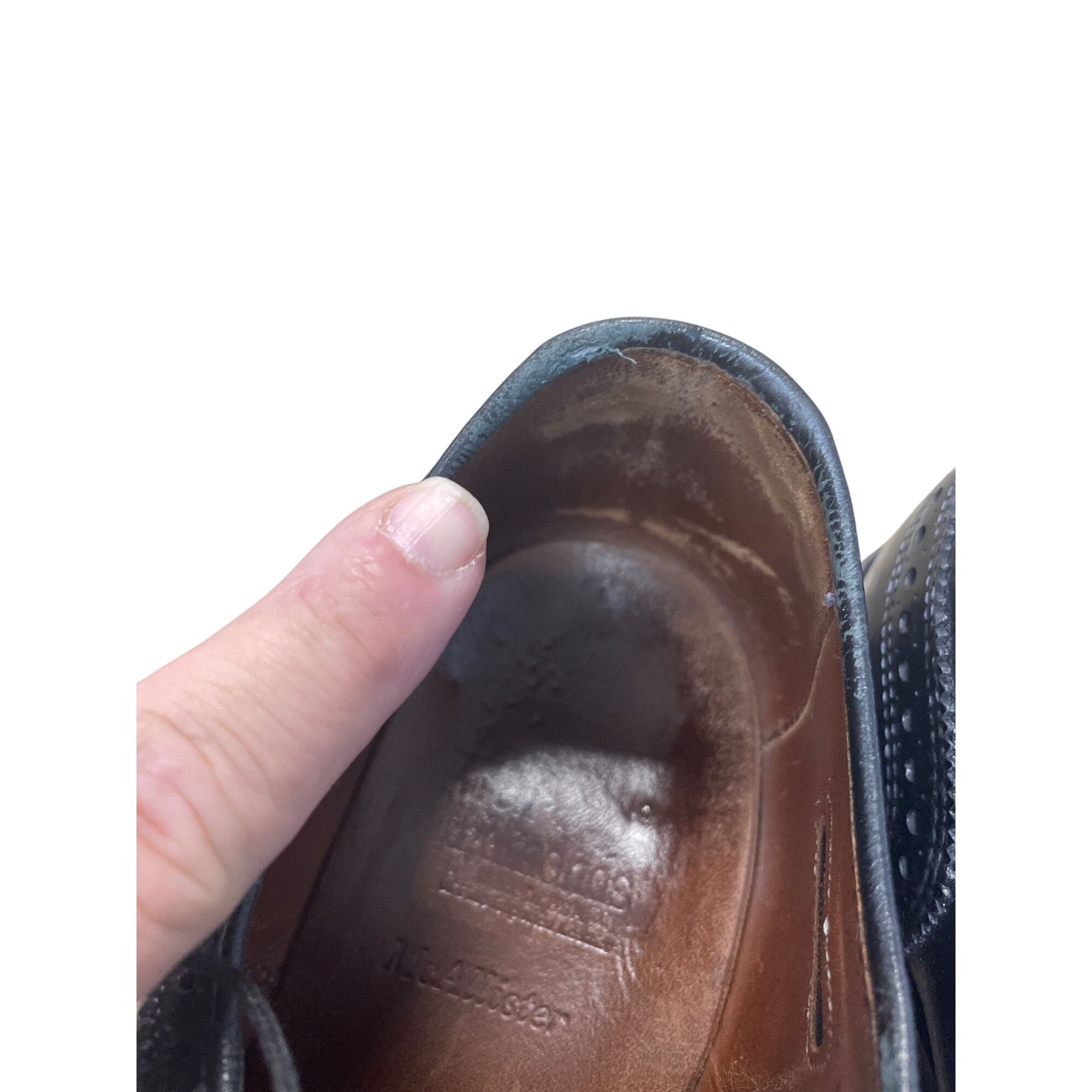 Allen Edmonds Allen Edmonds McAllister Mens Black Leather Wingtip Oxfords Size US 10.5 / EU 43-44 - 10 Thumbnail