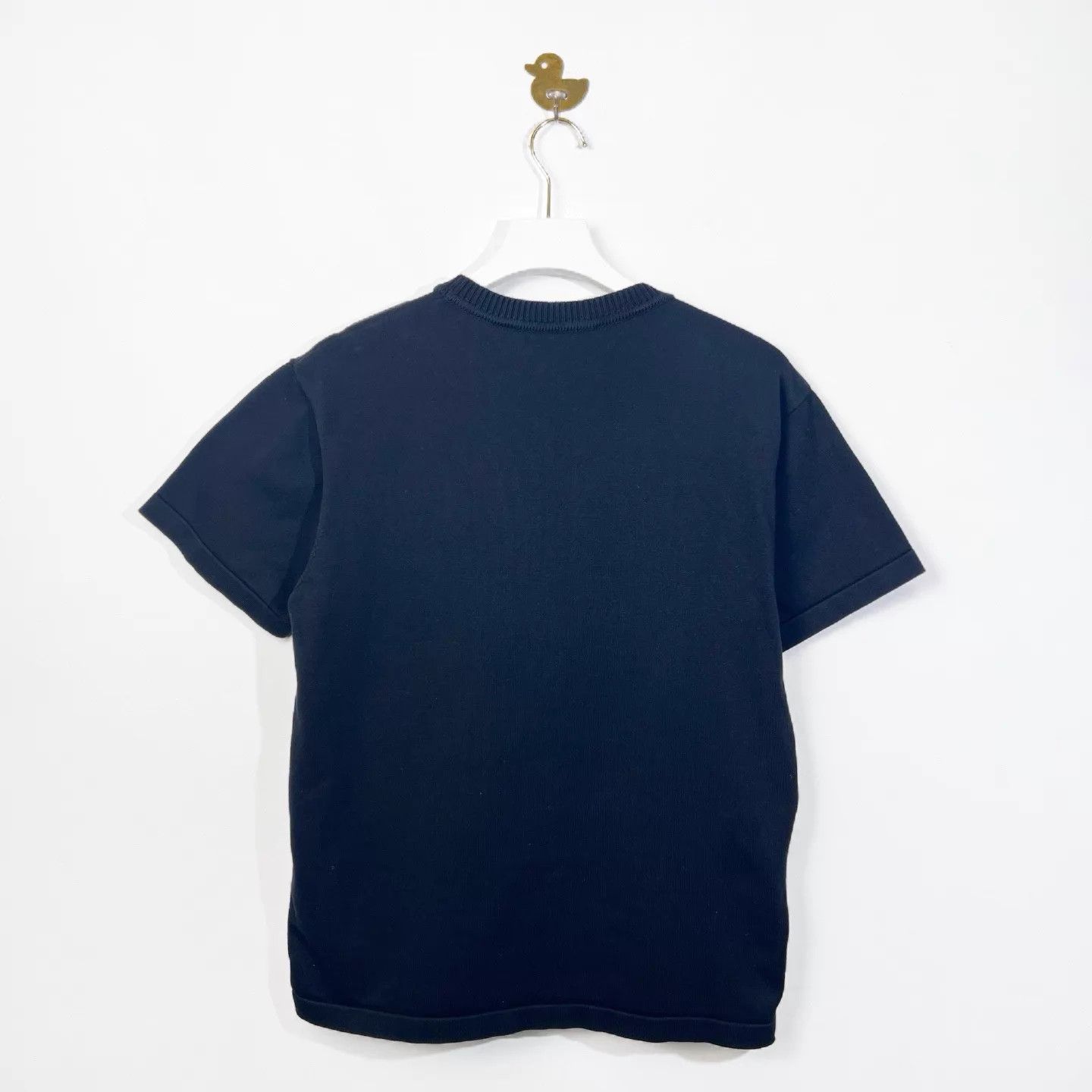 Louis Vuitton LV Embroidered Logo Crew Neck Cotton Knit SS Blk XL Size US XL / EU 56 / 4 - 2 Thumbnail