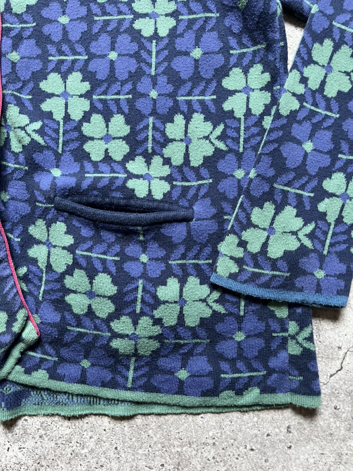 Designer Gudrun Sjoden Floral Print Cotton Cardigan Sweater Size M / US 6-8 / IT 42-44 - 7 Thumbnail