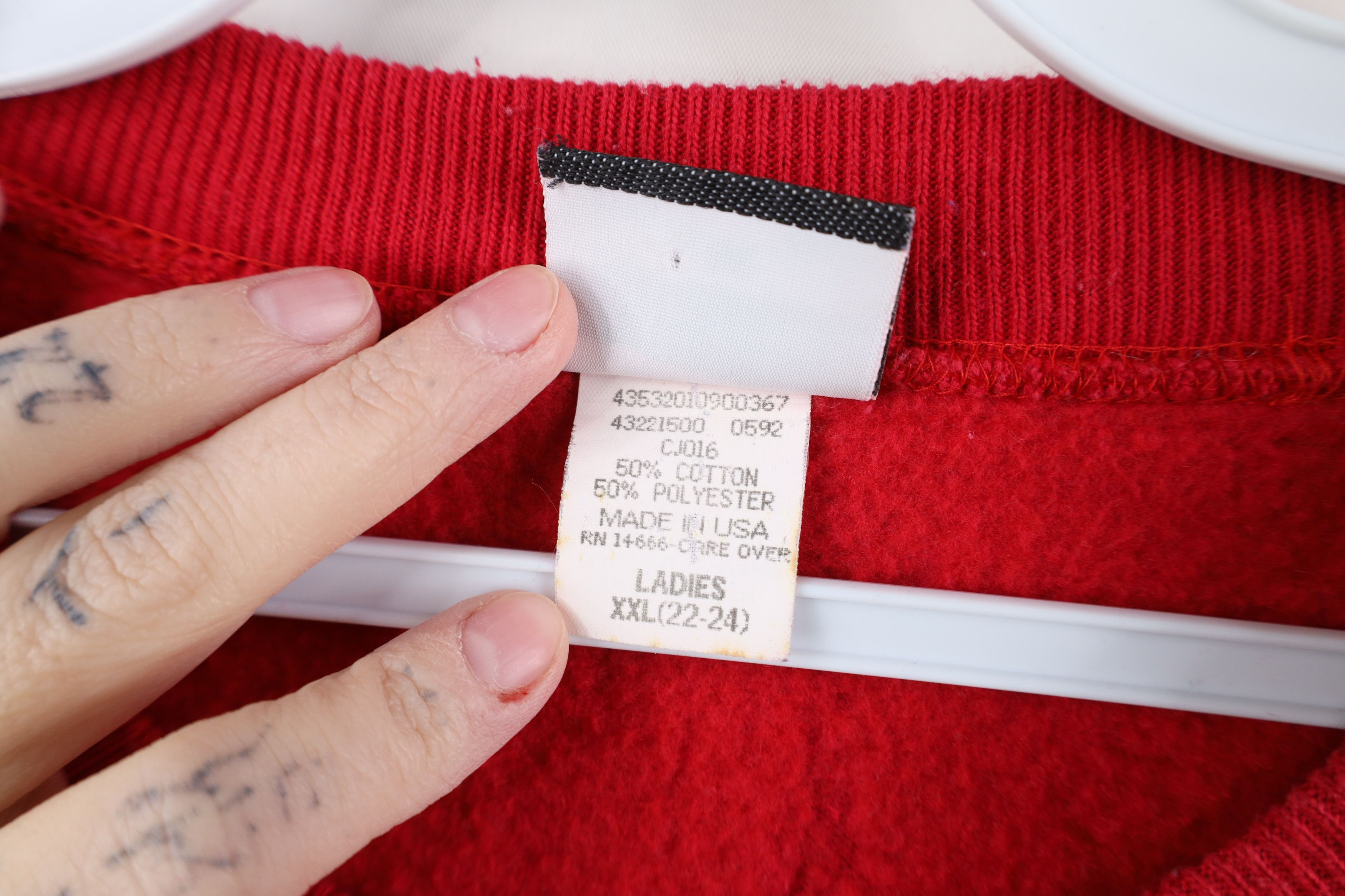 Vintage Vintage 90s Christmas Teddy Bear Bells Sweatshirt Red USA Size XXL / US 16-18 / IT 52-54 - 11 Thumbnail