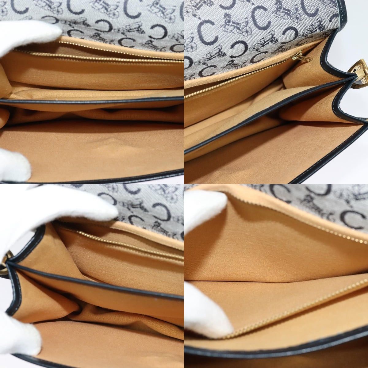 Celine CELINE C Sulky Shoulder Bag Canvas Navy Gold Size ONE SIZE - 12 Thumbnail