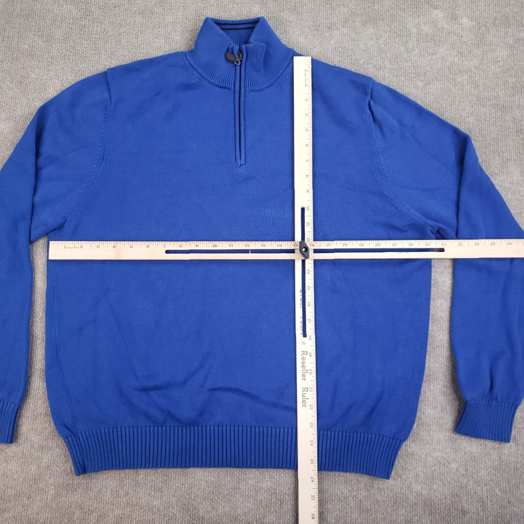 Brooks Brothers Brooks Brothers Mens Large Blue 1/4 Zip Long Sleeve Mock Neck Sweater Cotton Golf Walking Size US L / EU 52-54 / 3 - 2 Thumbnail