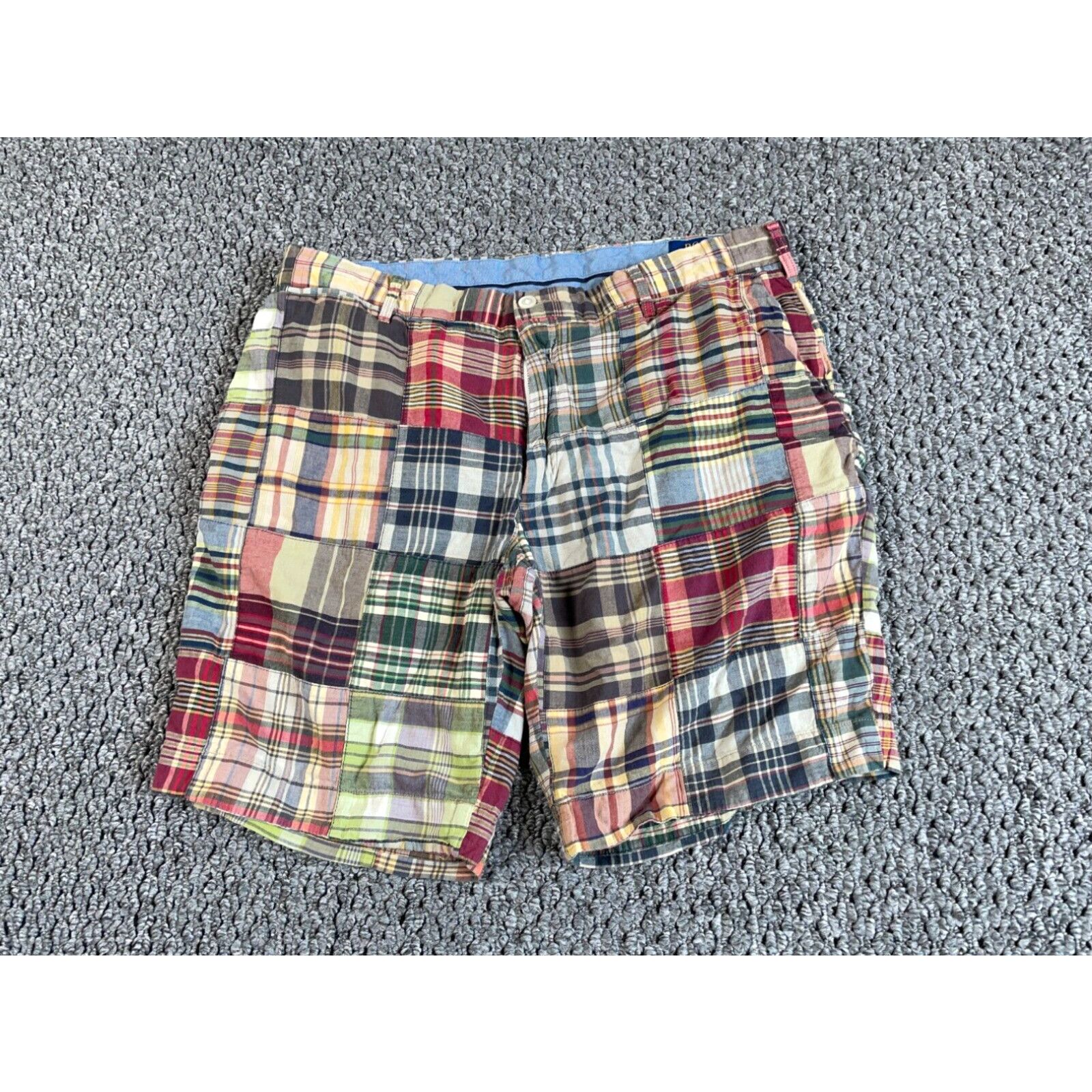 Polo by Ralph Lauren Mens Madras sale Flat Front Madras Shorts Size 36