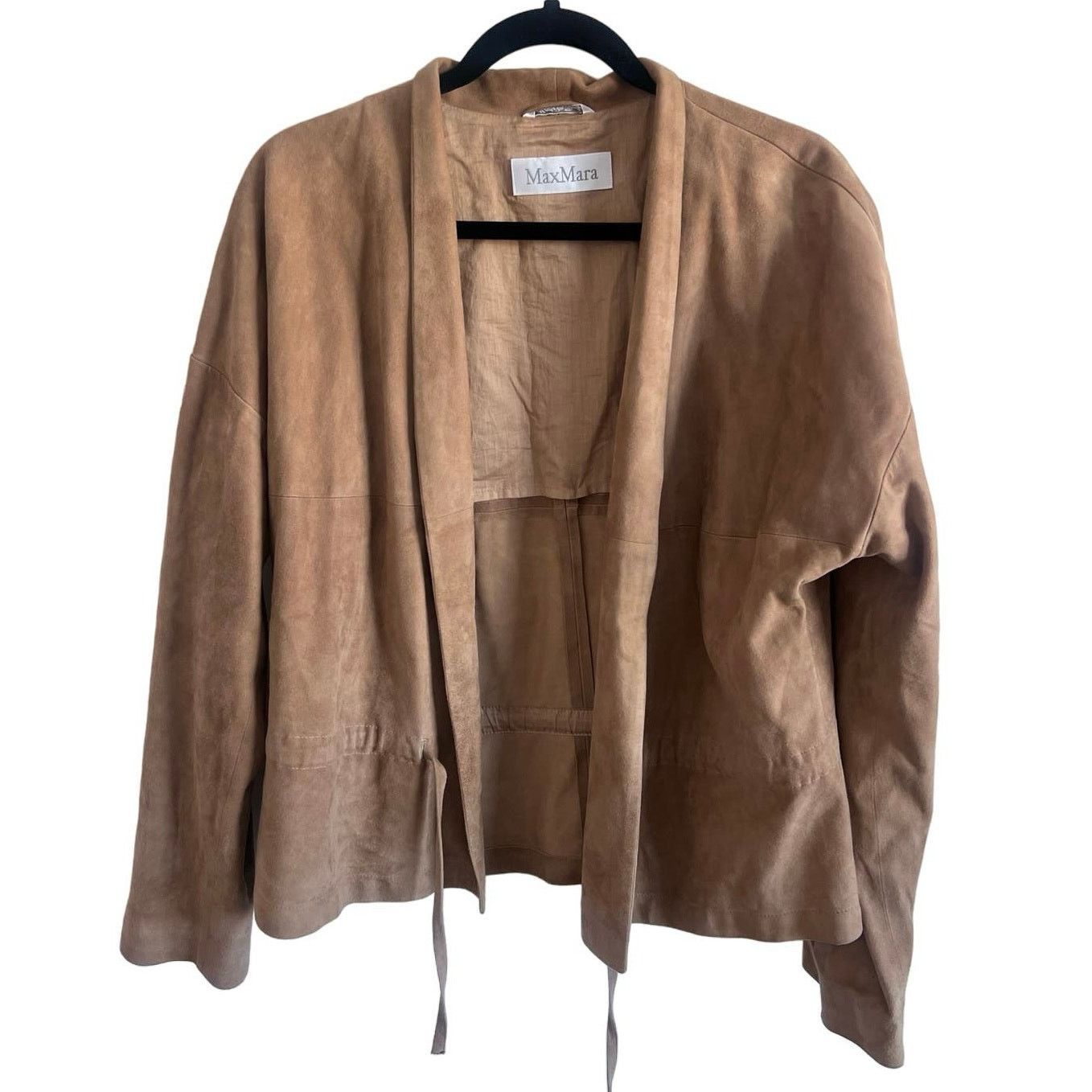 image of Max Mara Tan Suede Women’S Jacket Size Us 16, Women's