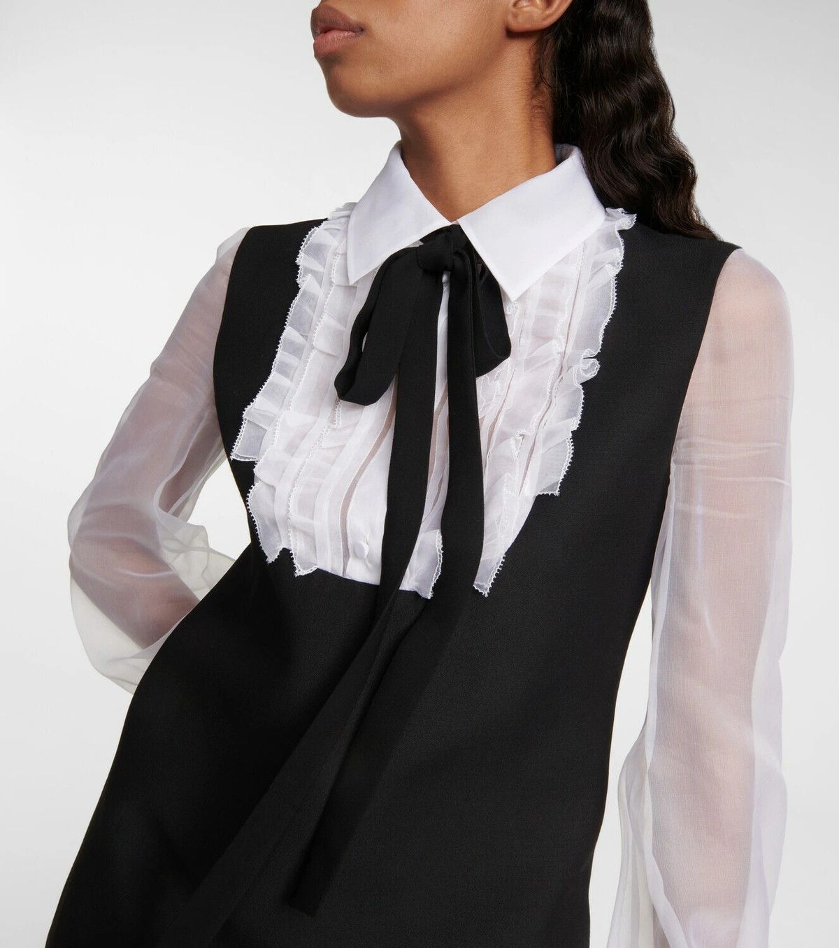Valentino o1y0326 Mini Dress in Black/White Size XS / US 0-2 / IT 36-38 - 2 Thumbnail