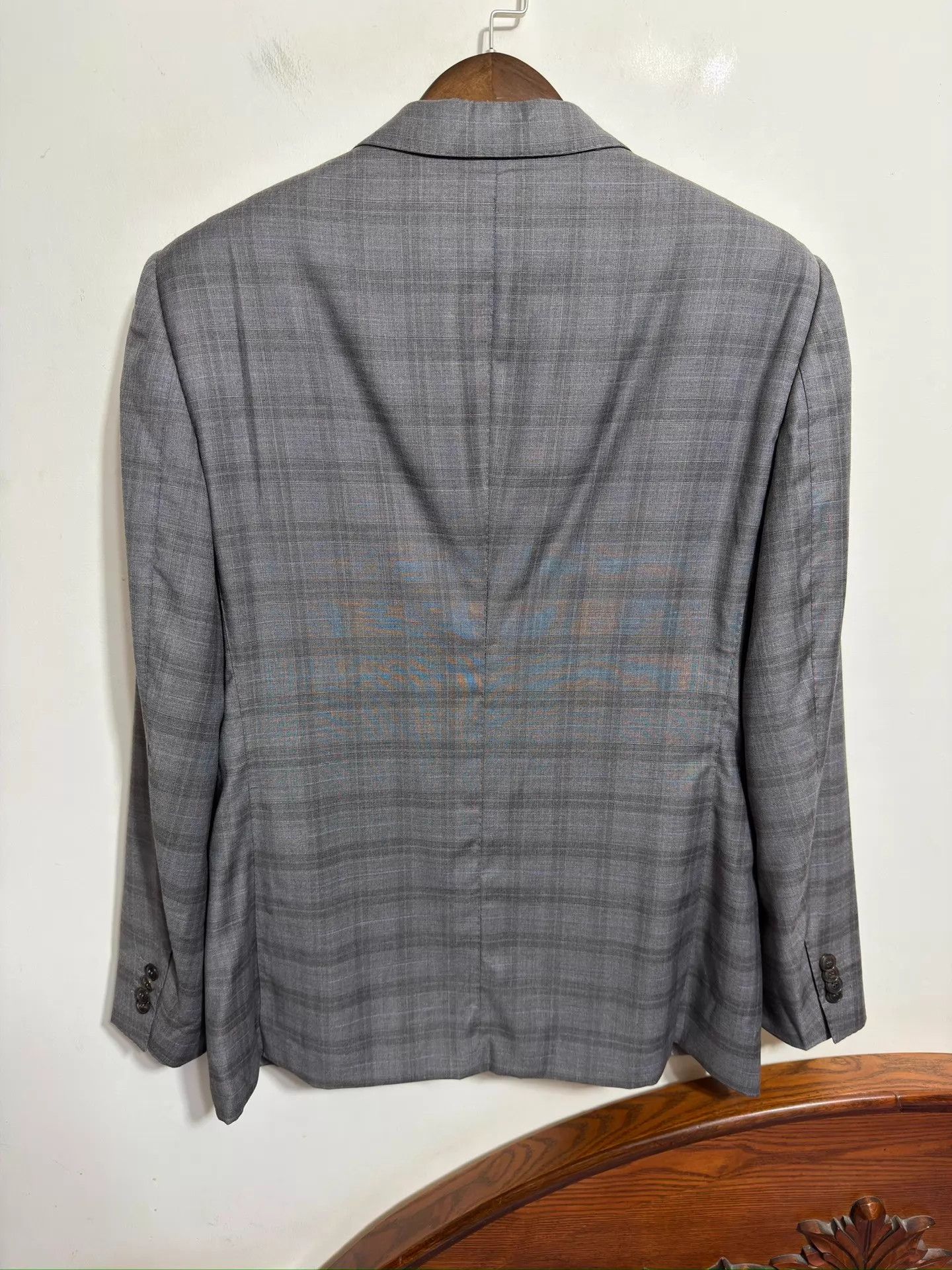 Giorgio Armani Armani Wool Suit Gray Prince of Wales Check IT 50 NWT Size 50L - 2 Thumbnail