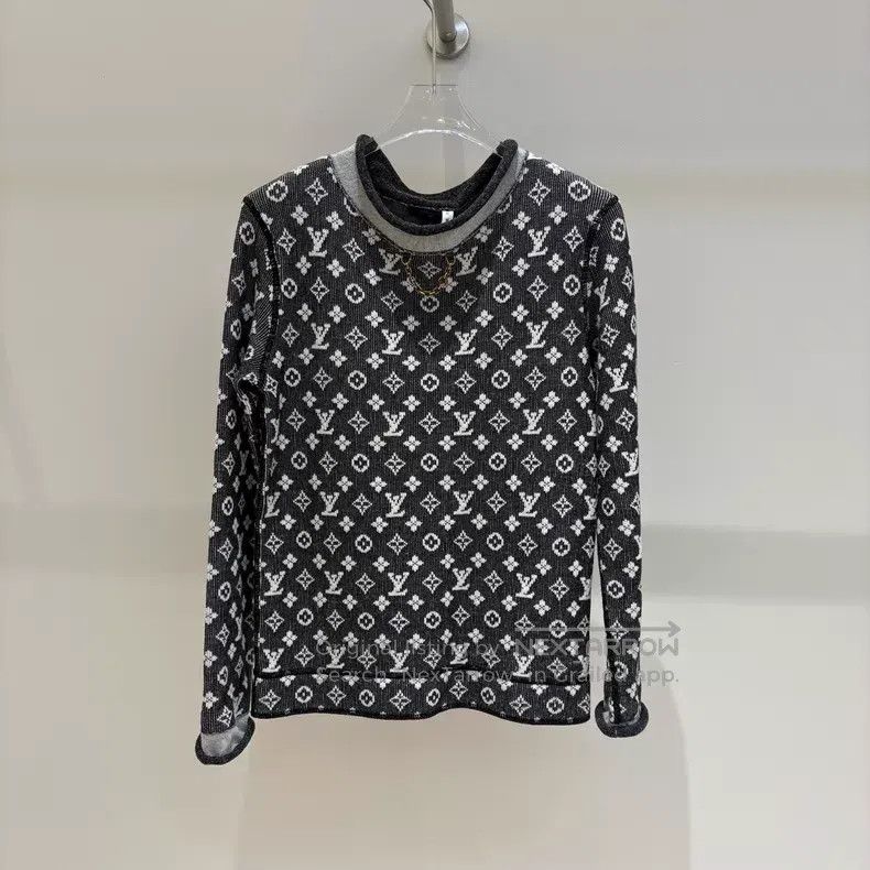 Louis Vuitton Louis Vuitton 23ss cream-print crewneck long-sleeve sweate Size US S / EU 44-46 / 1 - 1 Thumbnail