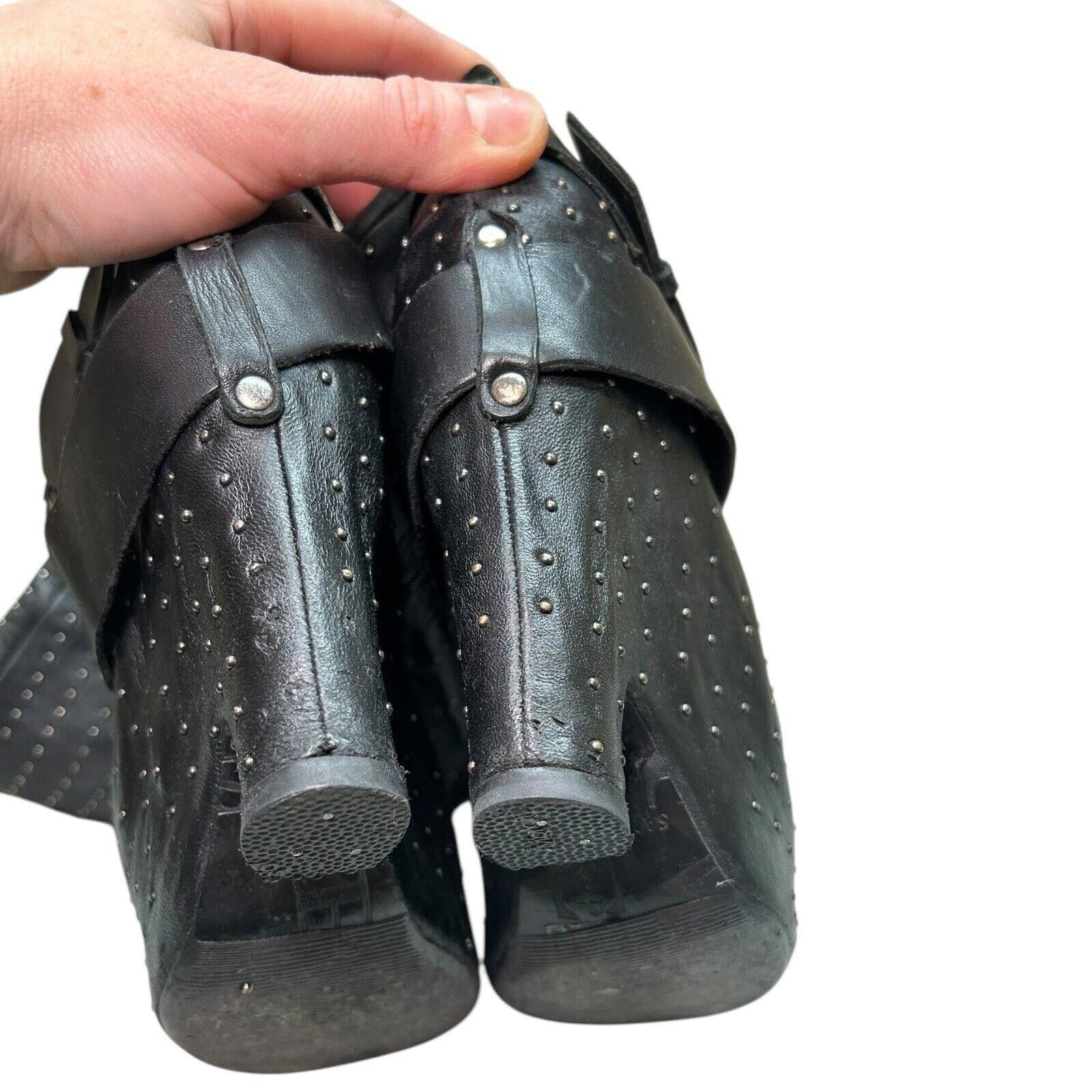 Designer Sam Edelman Black Leather Studded Over Knee Wedge Boots 7.5 Size US 7.5 / IT 37.5 - 11 Thumbnail