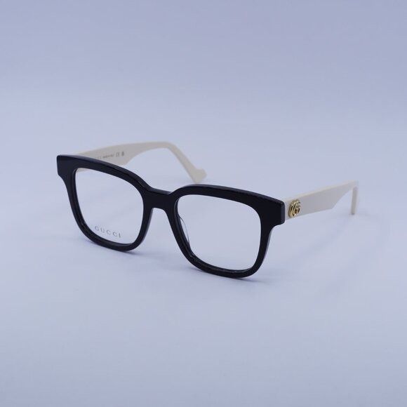 Gucci Gucci GG0958O 005 Eyeglasses Black/White 52mm Square Frame Size ONE SIZE - 1 Thumbnail