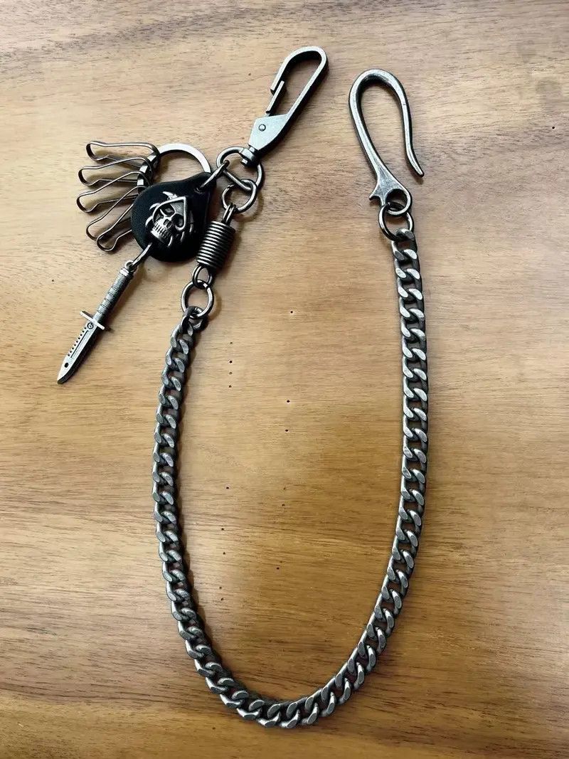 Japanese Brand × Vintage Vintage Keychain Jeans Chain Skull Dagger Belt Chain Size ONE SIZE - 4 Thumbnail