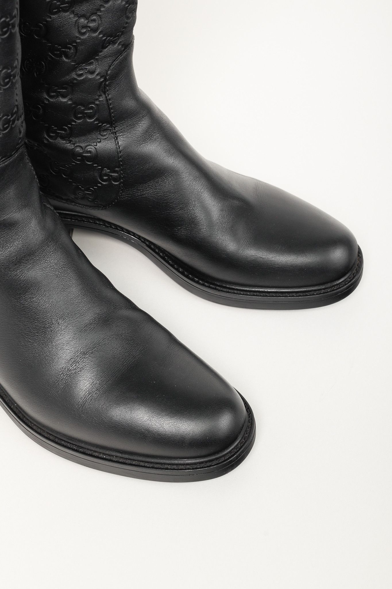 Gucci Gucci Maud Nero Guccissima Leather Knee-High Riding Boots Size US 8.5 / IT 38.5 - 5 Thumbnail