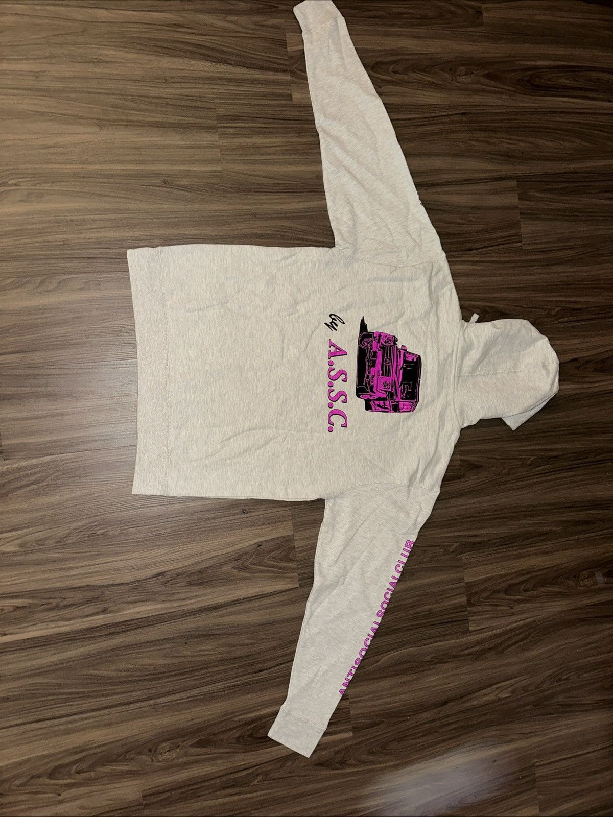 Anti Social Social Club “ASSC Berlin Full Zip Hoodie Grey/Pink Size L Size US L / EU 52-54 / 3 - 7 Thumbnail
