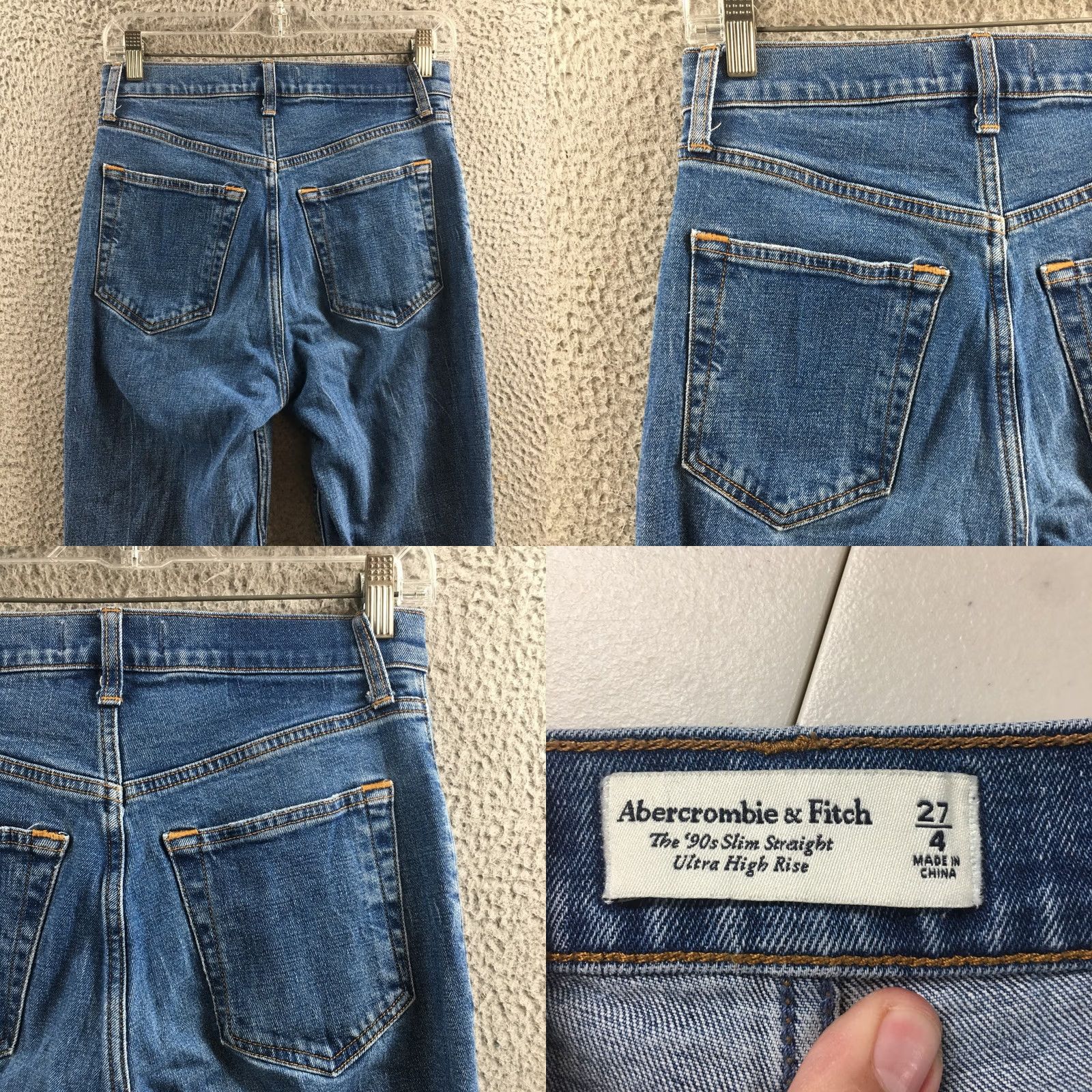 Abercrombie & Fitch Abercrombie & Fitch 90 Slim Straight Jeans Womens 28x30 Blue Denim Size 27" / US 4 / IT 40 - 9 Thumbnail
