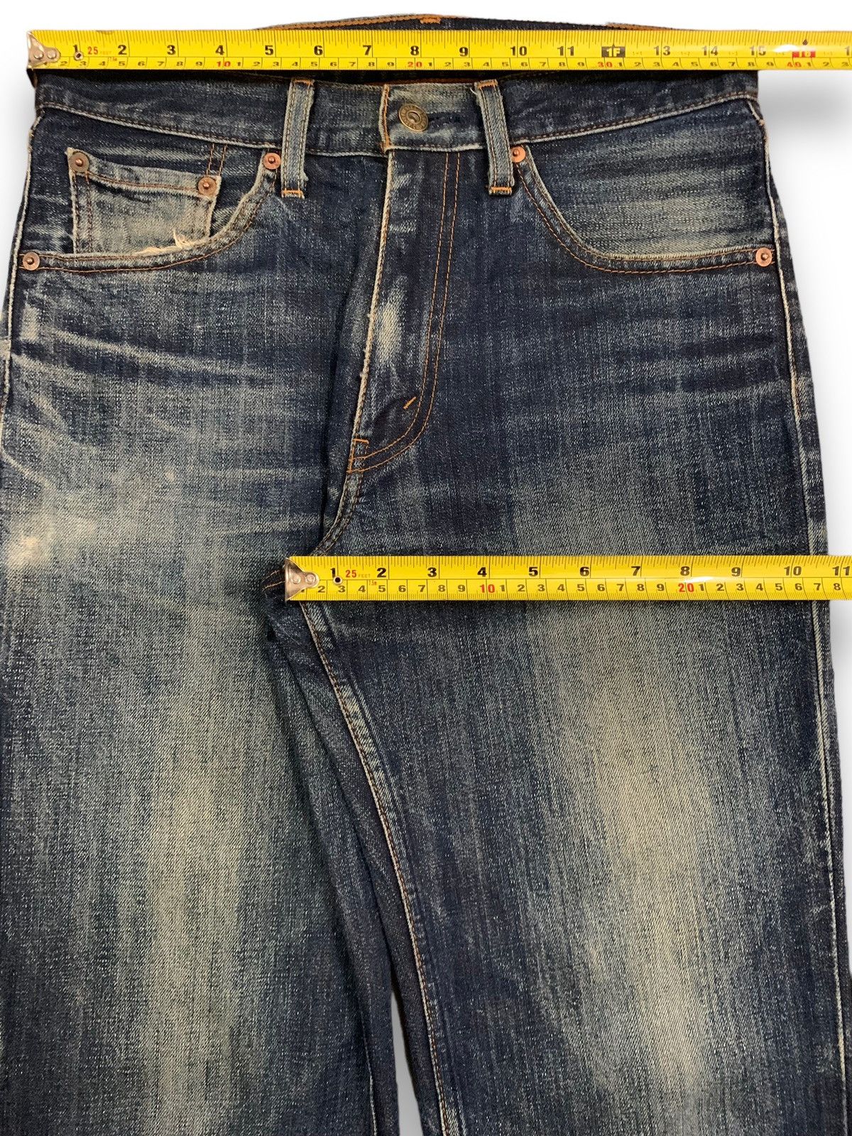 Levi's Vintage 90s Levis 502 Blue Wash Relaxed Fit Ripped Jeans Size US 30 / EU 46 - 16 Thumbnail