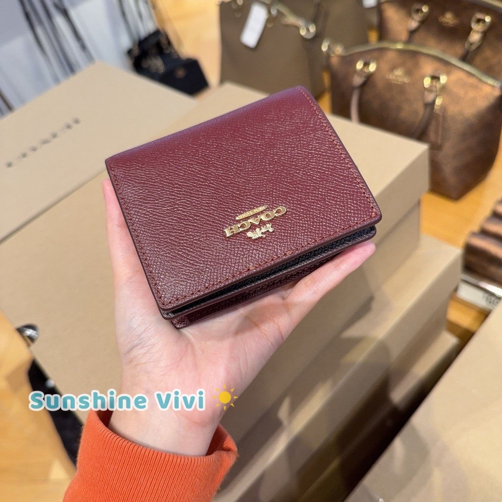 Coach NWT Coach Snap Wallet CCM75 Dark Wine Crossgrain Leather Size ONE SIZE - 1 Thumbnail