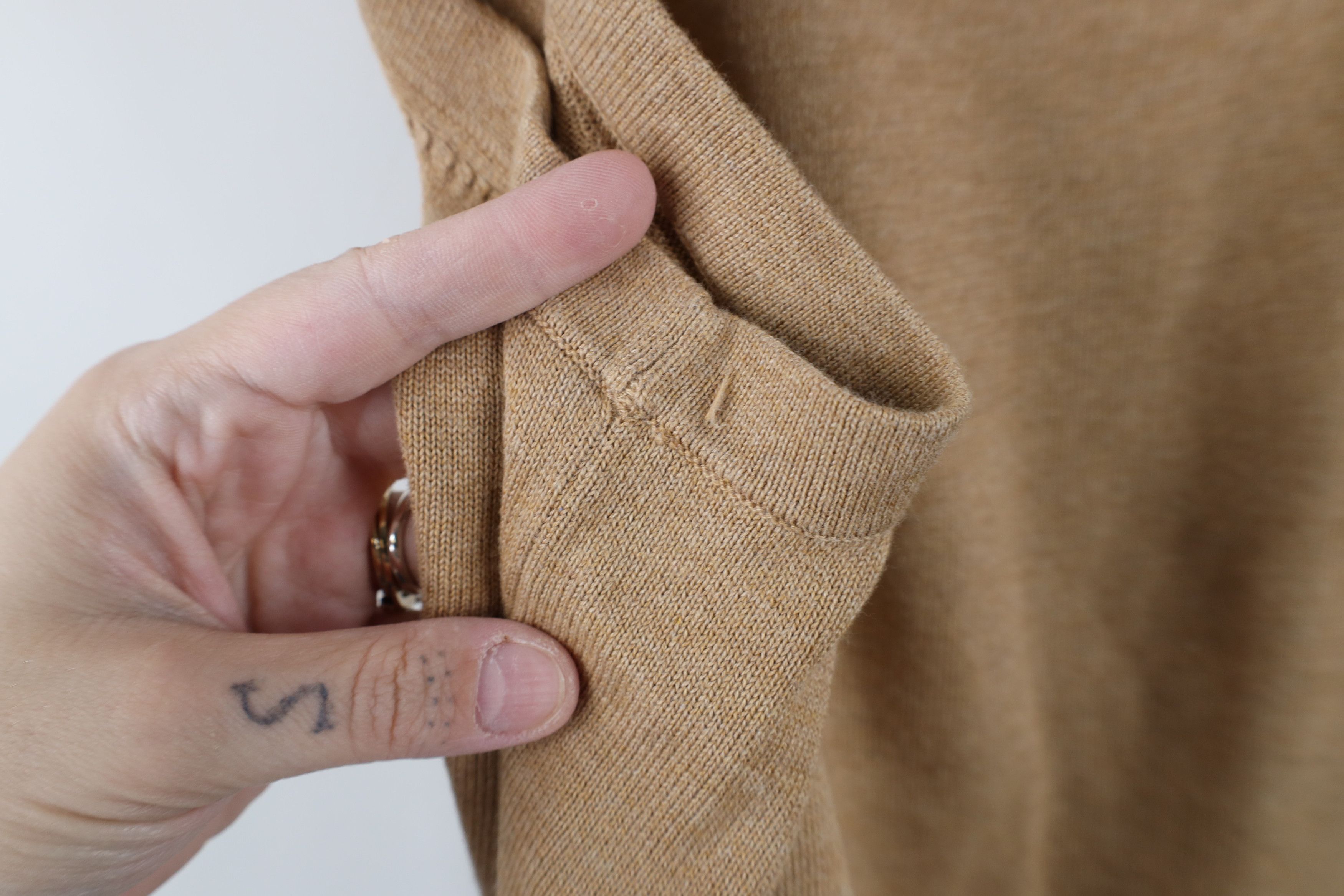 Lands' End Vintage Lands End Cotton Knit V-Neck Sweater Vest Beige Size US XL / EU 56 / 4 - 6 Thumbnail