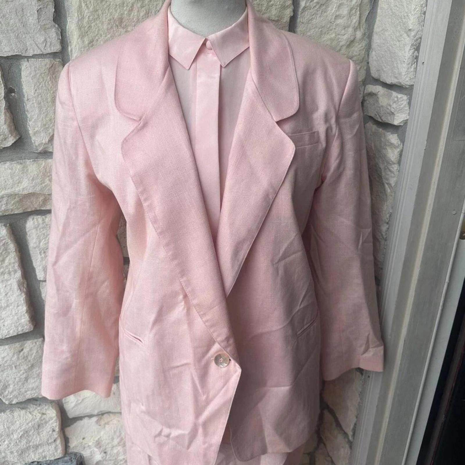 Other ilgwu Wyndham 3 piece skirt suit Salmon Pink vintage 8/10? Size M / US 6-8 / IT 42-44 - 2 Thumbnail
