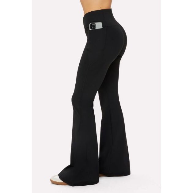 Fabletics Fabletics PureLuxe Everyday Crossover Flare Black Yitty Coll Size 27" / US 4 / IT 40 - 7 Thumbnail