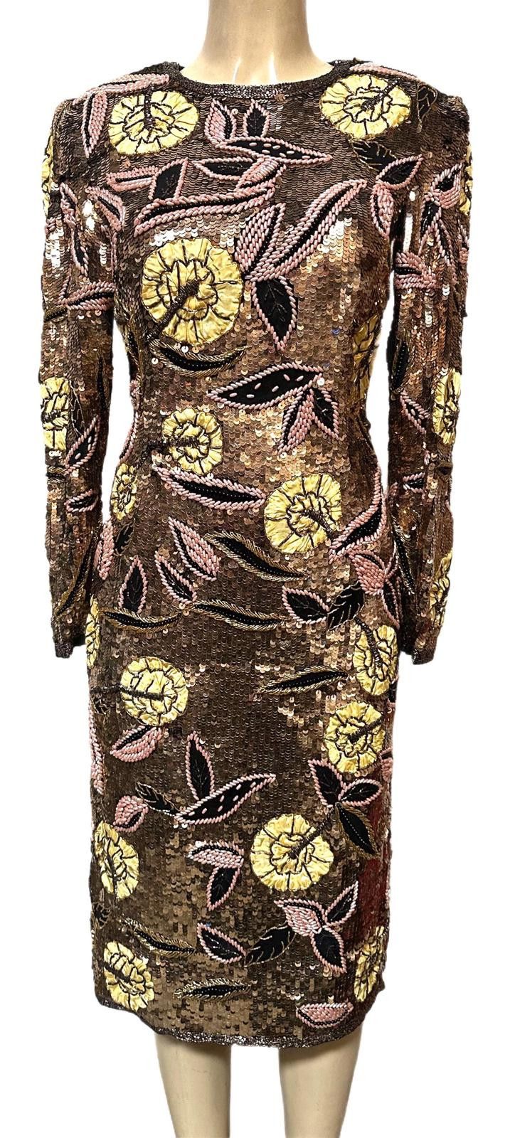 Other Sequin Brown Gold Dress size 10 Size L / US 10 / IT 46 - 1 Preview