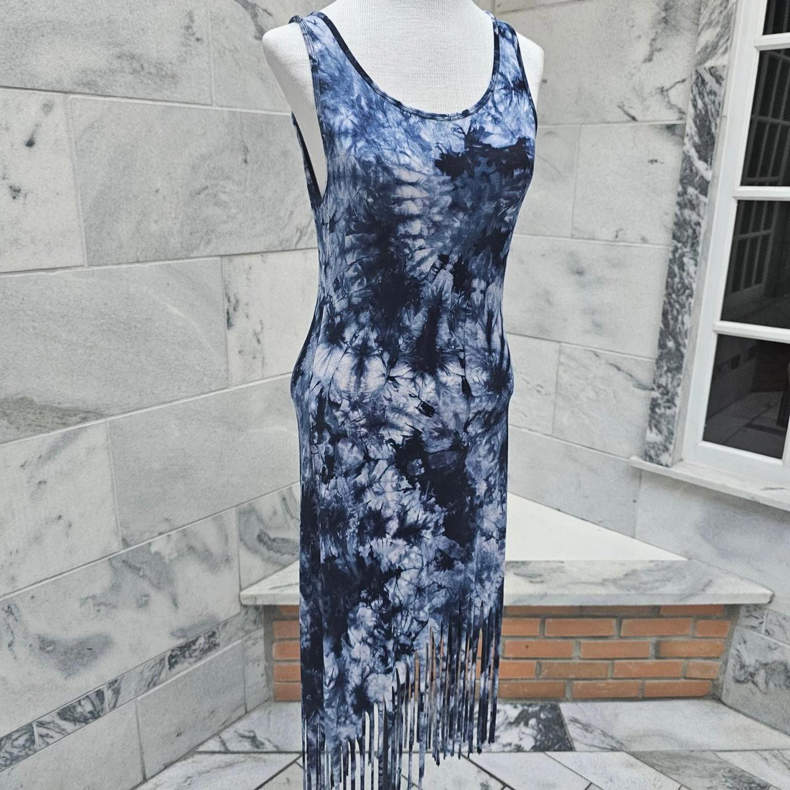 Other Women's White and Blue Tie-Dye Dress Size M / US 6-8 / IT 42-44 - 3 Thumbnail