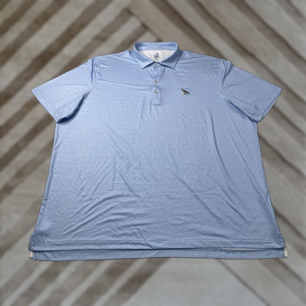 johnnie-O johnnie-O Polo Geometric Mens XXL Blue Featherweight Performance Golf Polo 2XL Size US XXL / EU 58 / 5 - 1 Thumbnail