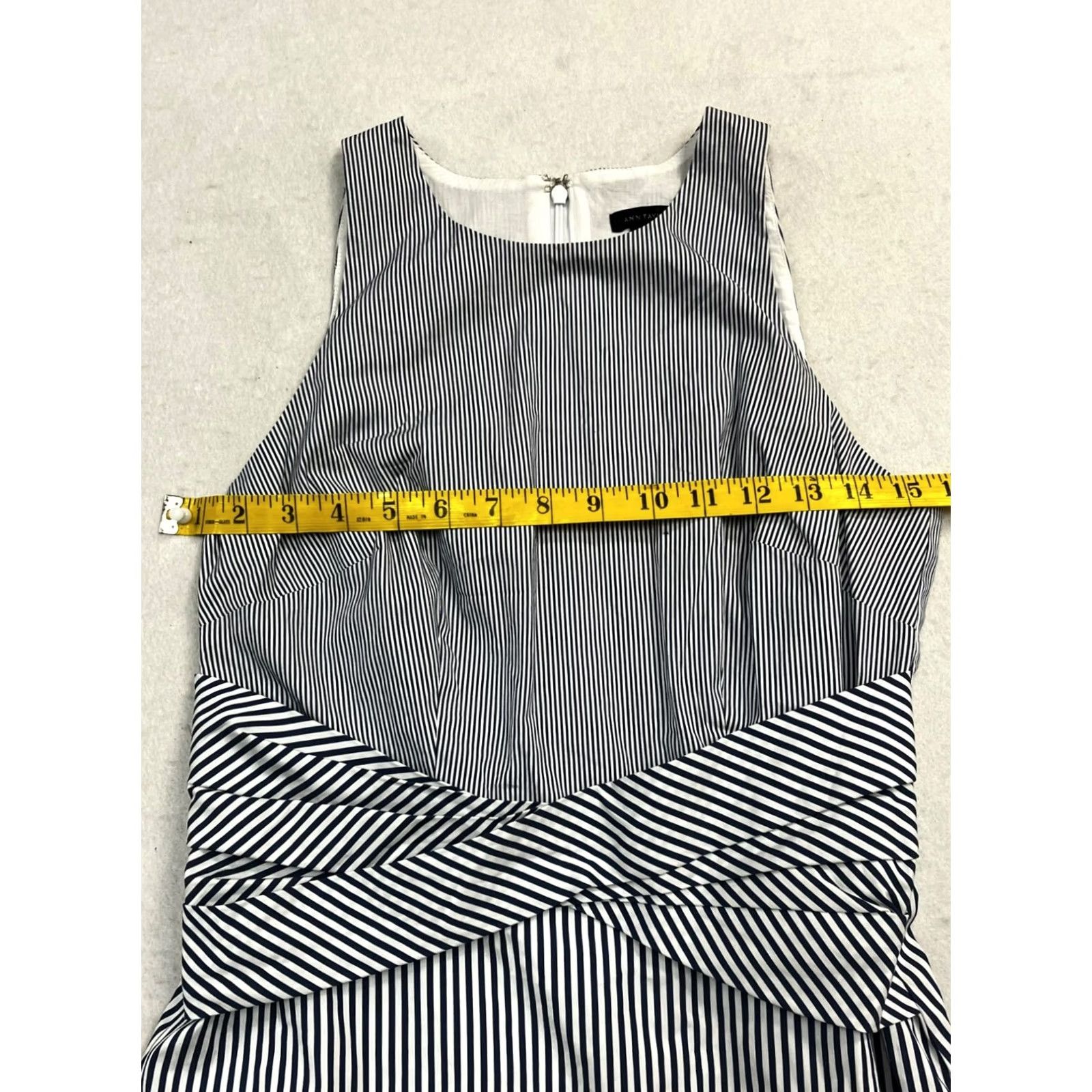 Ann Taylor VINTAGE? Women’s Ann Taylor Dress Sundress Knee Length Striped Twist Front Blue 4 Womens Regular Cotton Back Zipper 100% Cotton blue? Size S / US 4 / IT 40 - 7 Thumbnail