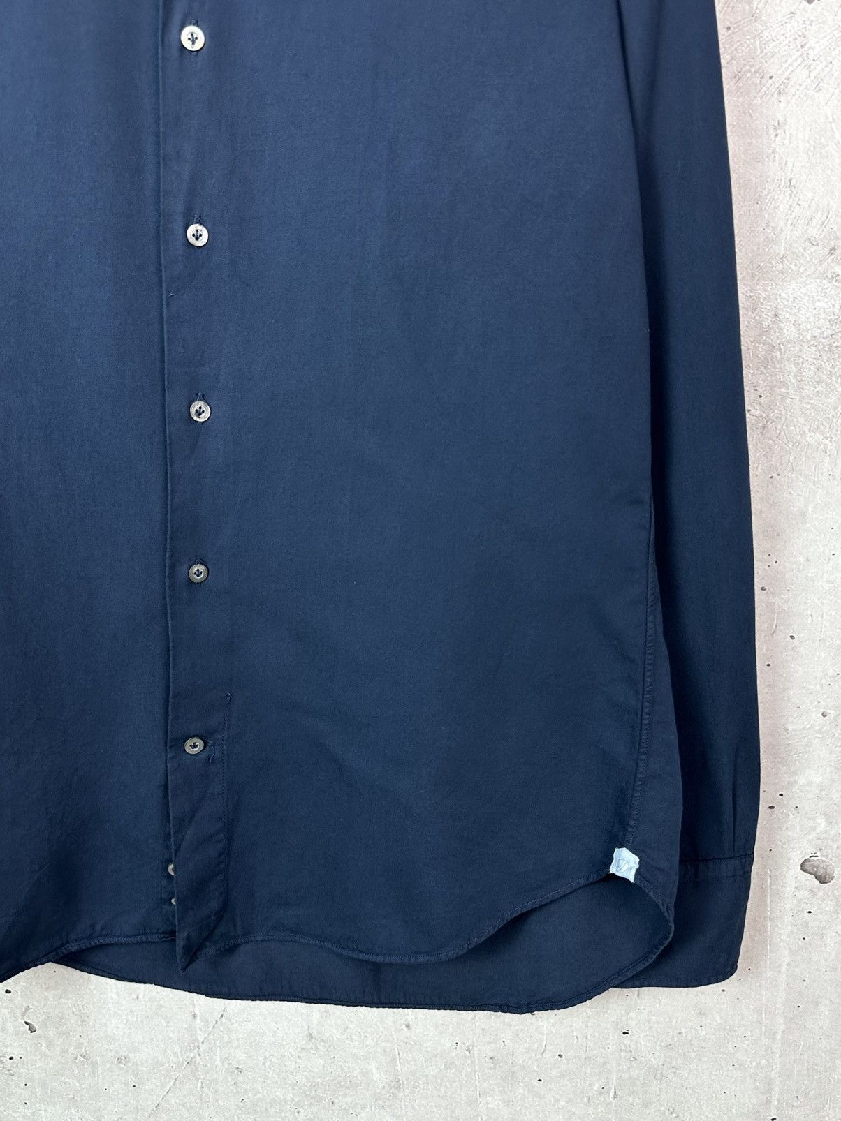 Drumohr Drumohr Navy Blue Cotton Made in Italy Long Sleeve Shirt Size US L / EU 52-54 / 3 - 3 Thumbnail