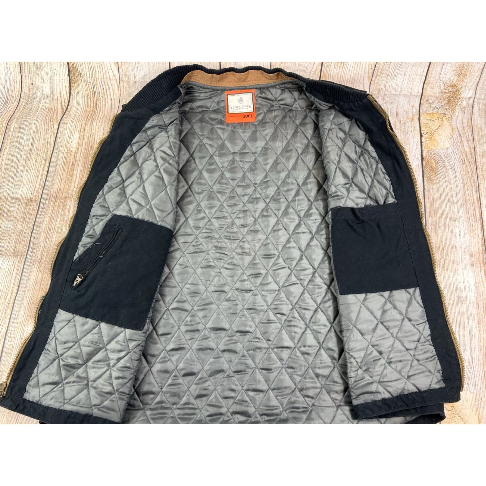 Vintage Legendary Whitetails Cross Trail Workwear Vest Mens 3XL Black Canvas Zip Insulated Pockets Quilted Lined Regular Short Jacket/Coat Length Vest Size US XXL / EU 58 / 5 - 4 Thumbnail