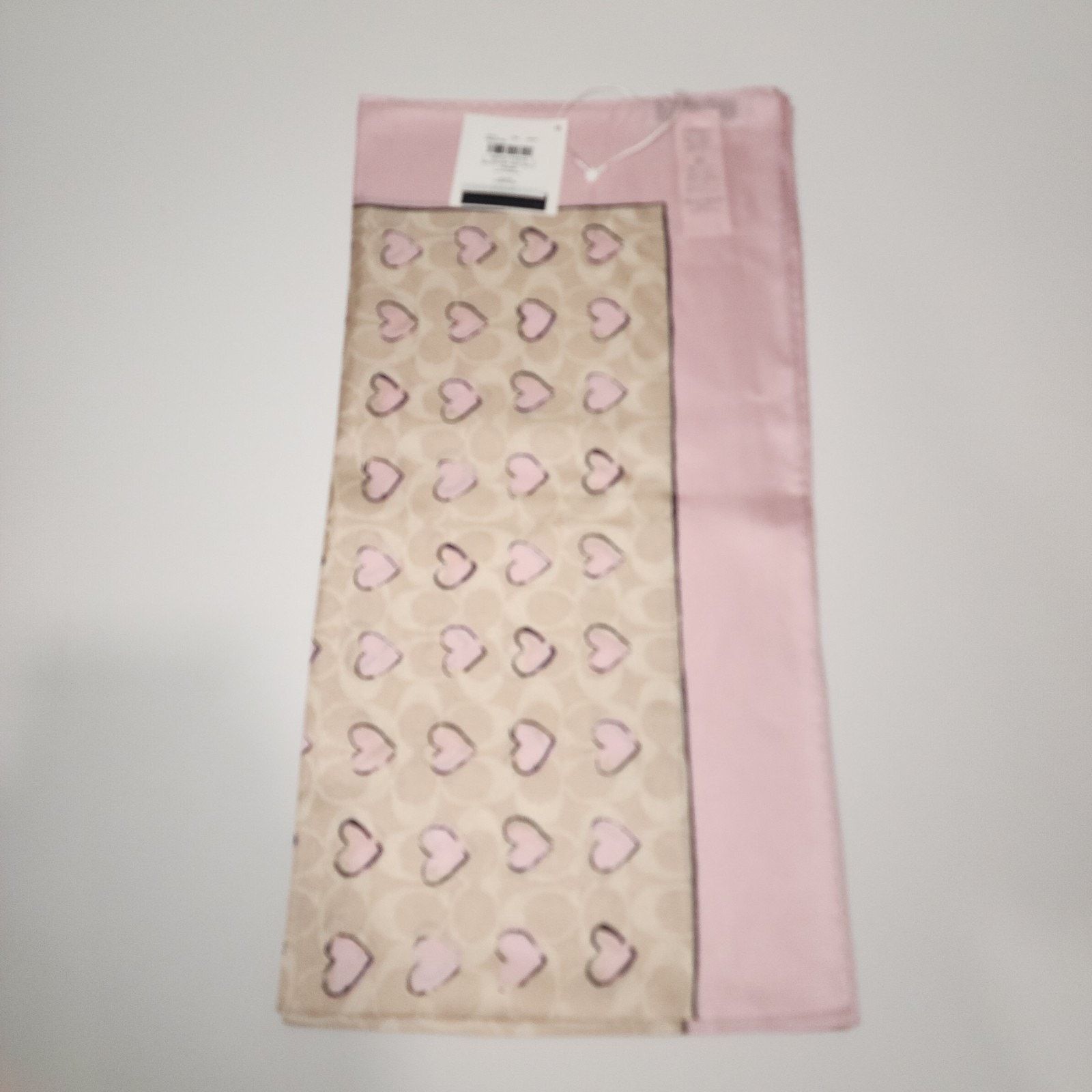 Coach NWT Coach CBV11 Square Silk Doodle Heart's Scarf 35"sq Pink Size ONE SIZE - 1 Thumbnail
