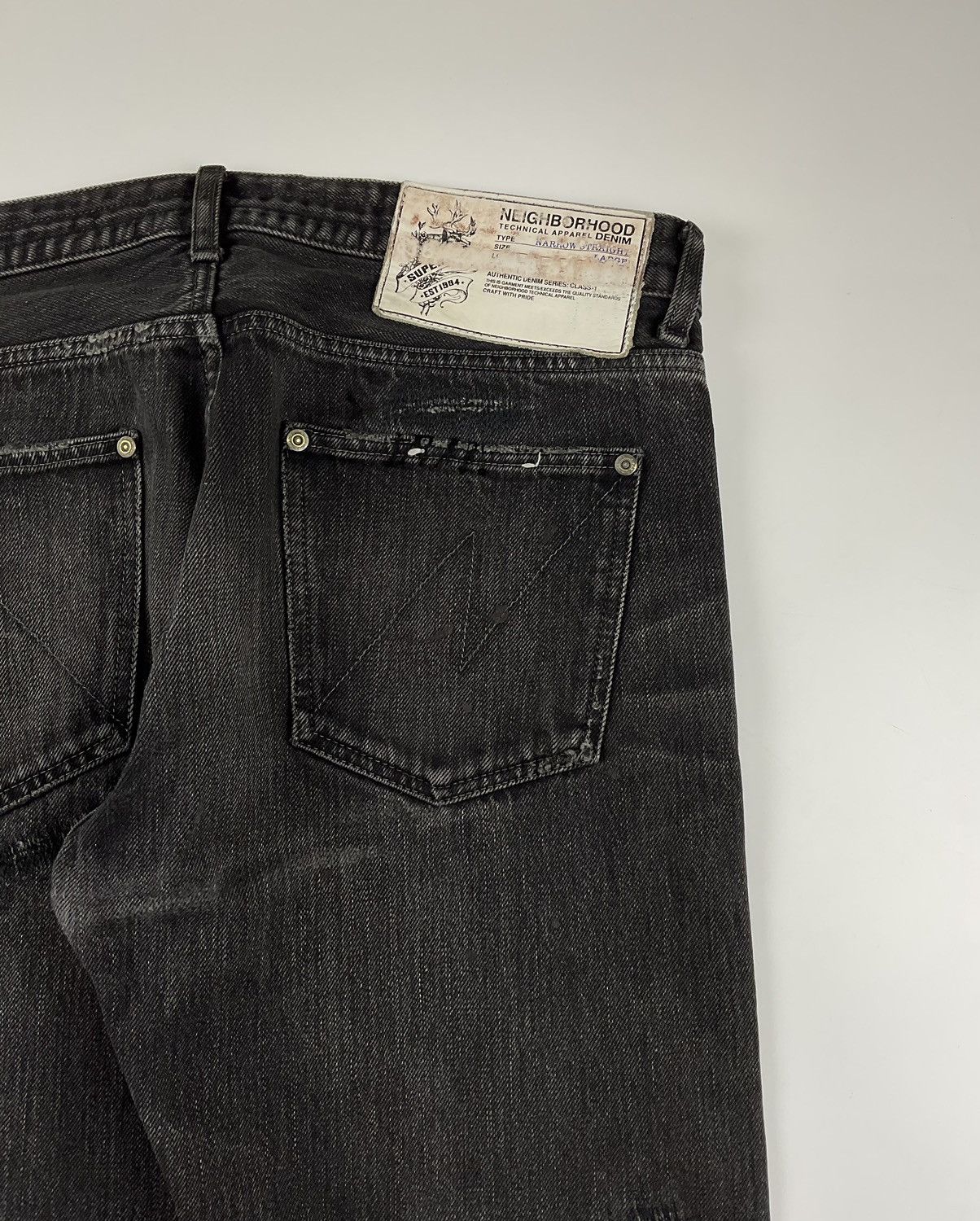 Neighborhood Neighborhood F/W'09 Black Icon Narrow Straight Denim Size US 34 / EU 50 - 12 Thumbnail