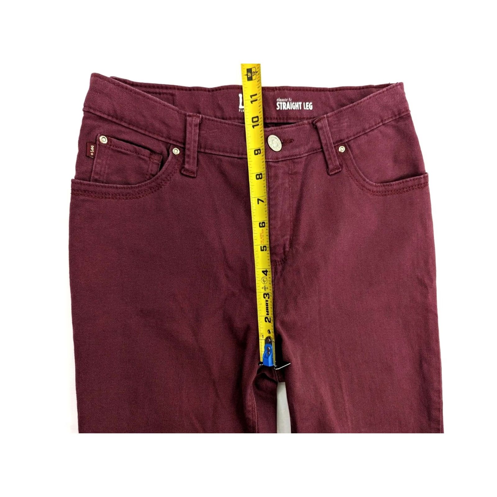 Lee Lee Platinum Label Jeans Straight Leg Red 26x29 Classic Fit Womens Petites 4 Stretch Denim Cotton Medium 5-Pocket Pockets Zipper Button Vintage No N/A Size 27" / US 4 / IT 40 - 7 Thumbnail
