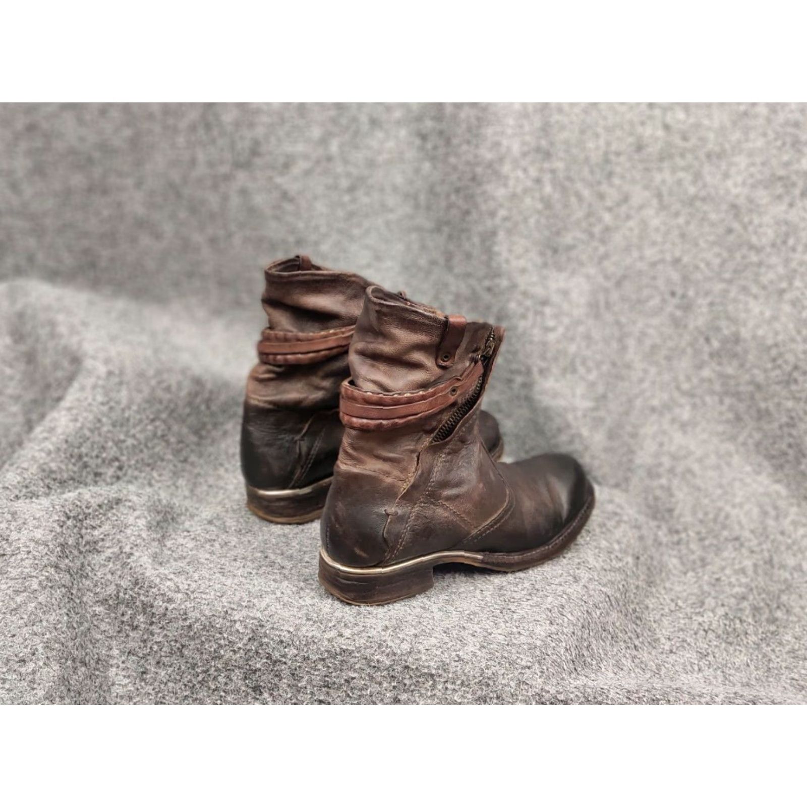 Vintage VINTAGE Airstep 98 Design Zipper Brown Leather Ankle Women Boots Size US 7 / IT 37 - 4 Thumbnail