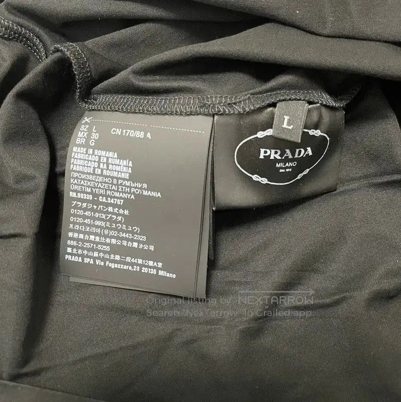 Prada Prada Black Cotton Men's T-Shirt Size L. Size US L / EU 52-54 / 3 - 3 Thumbnail