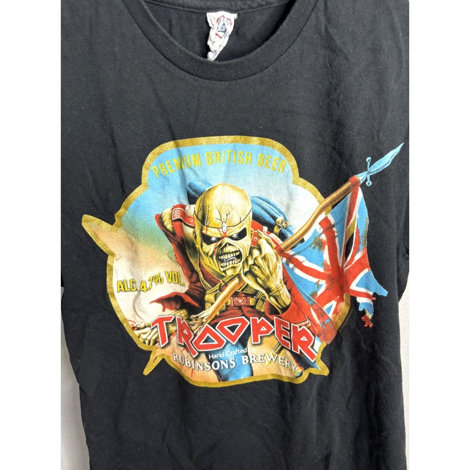 Delta Iron Maiden Trooper Beer Shirt Mens Small Black Rockwall Ribs Robinsons Brewery Vent Graphic Print Eddie Pig Size US S / EU 44-46 / 1 - 2 Thumbnail