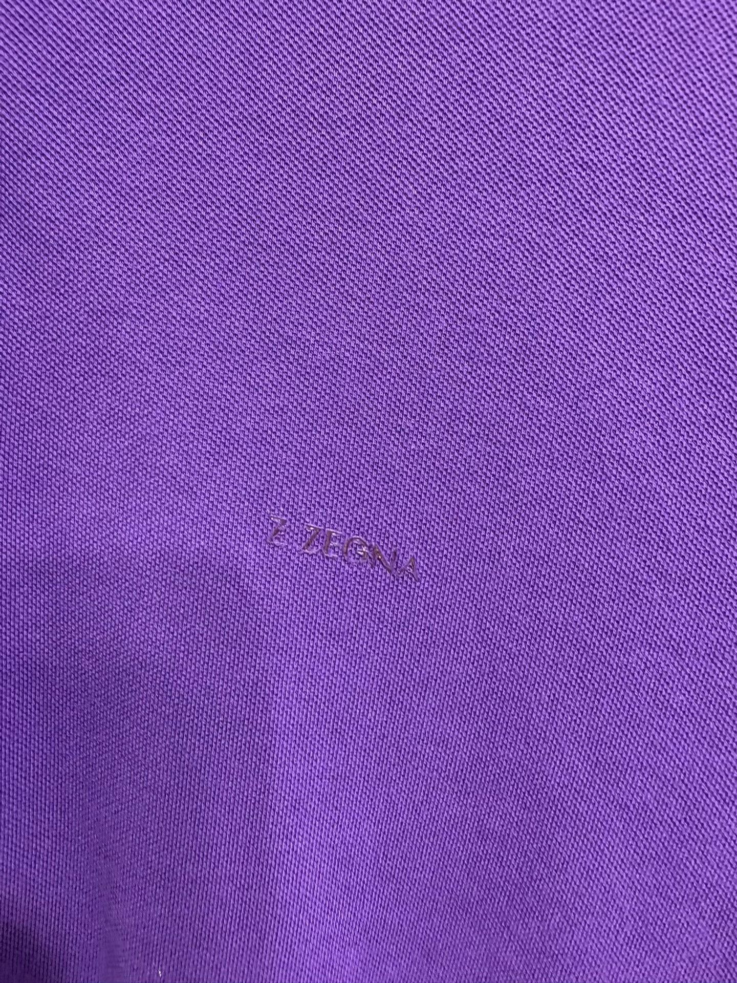 Z Zegna ZEGNA Men's Purple Short Sleeve Polo Shirt K29 Size US M / EU 48-50 / 2 - 3 Thumbnail