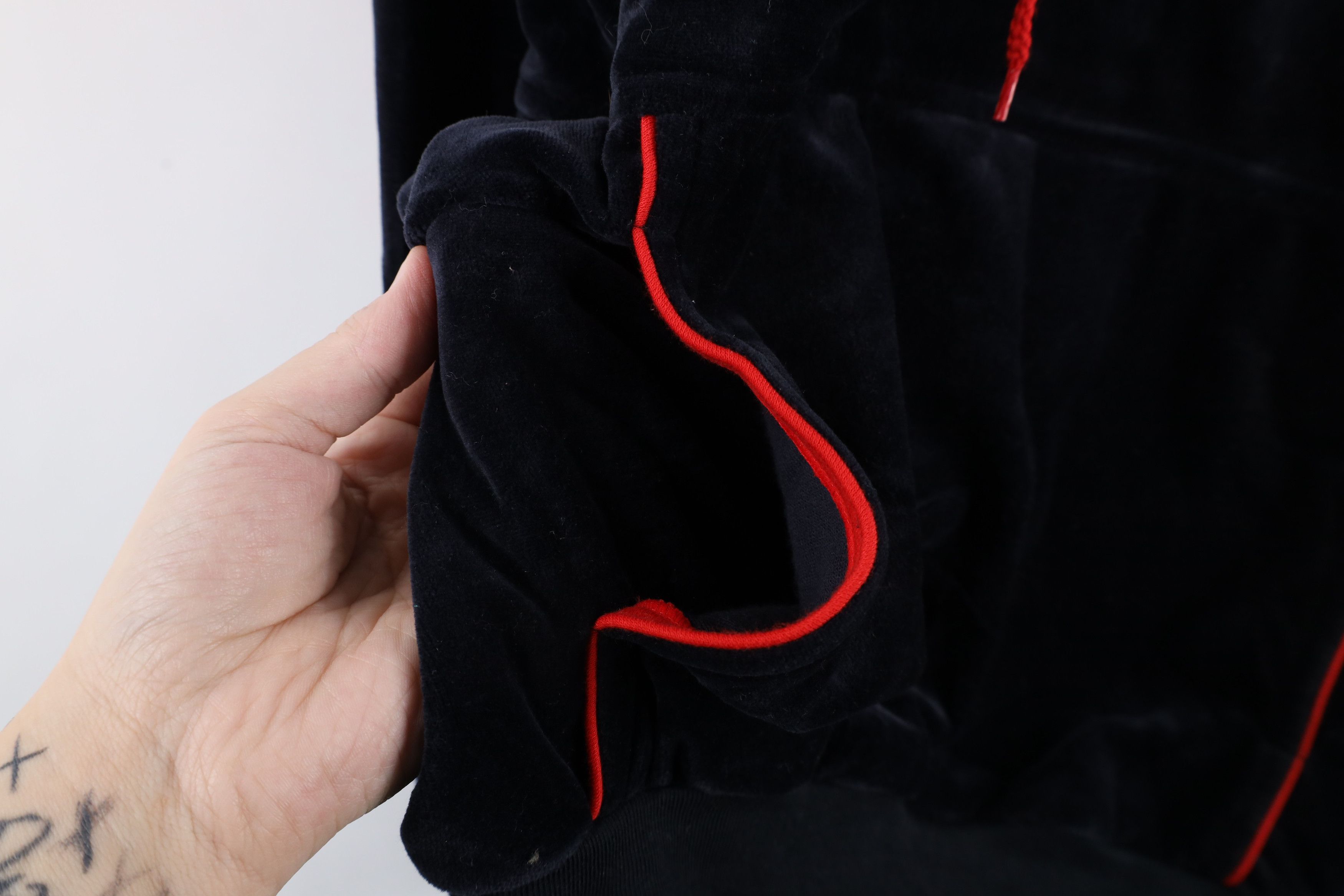 Vintage Vintage 70s Streetwear Blank Velvet Velour Hoodie Sweatshirt Size US L / EU 52-54 / 3 - 8 Thumbnail