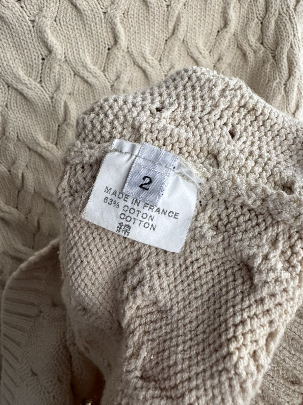 Other Tiki Tirawa Paris Cream Cable Knit Sweater High Neck Sz S Size S / US 4 / IT 40 - 7 Thumbnail