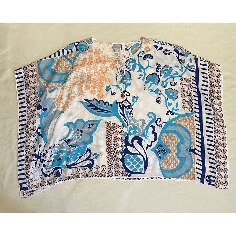 Chicos New Chico's Floral Multi-Print Poncho Size S/M Size M / US 6-8 / IT 42-44 - 6 Thumbnail