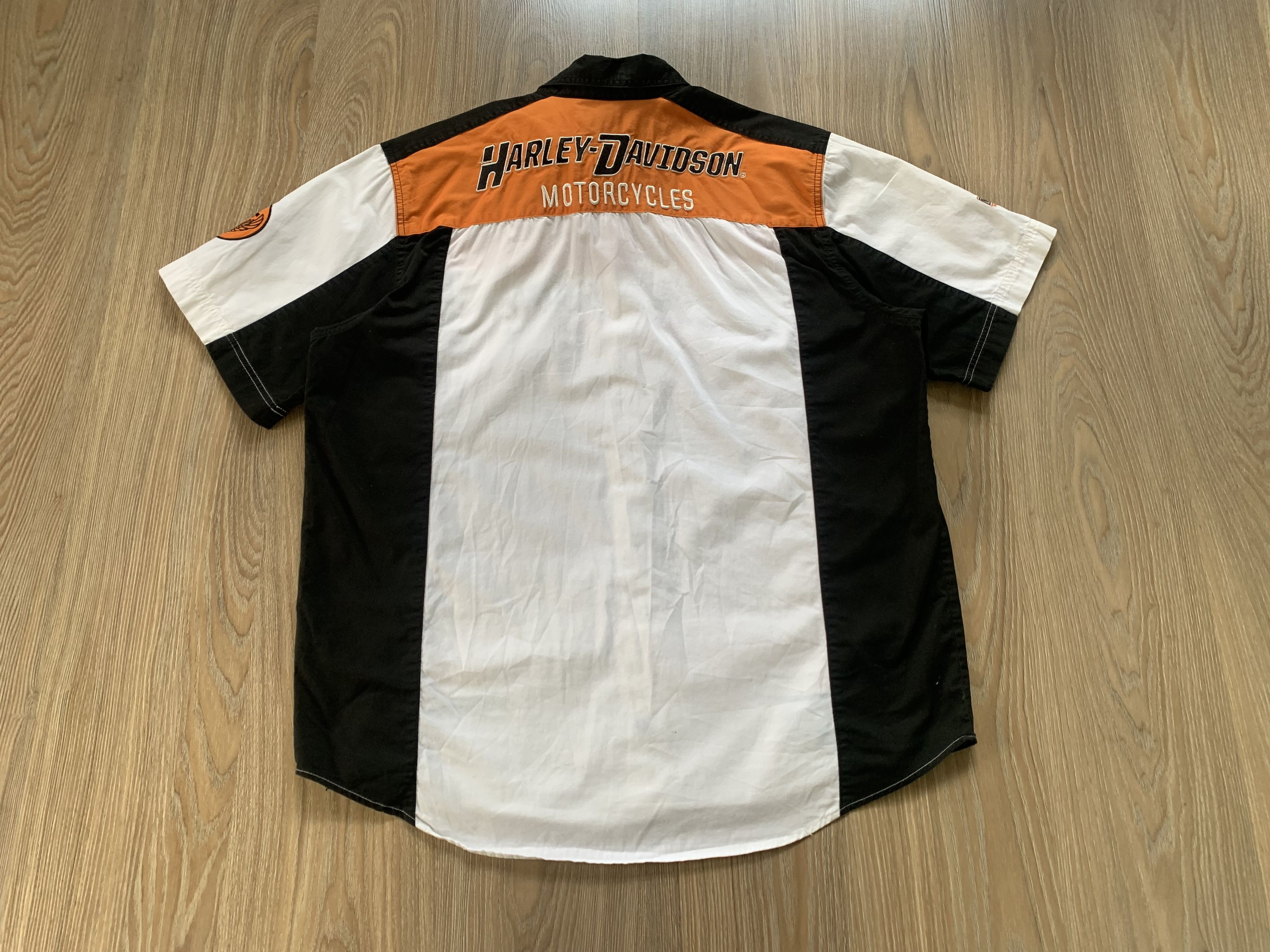 Harley Davidson × Vintage Harley Davidson Cotton Spell Out Logo Button Up Shirt Size US XL / EU 56 / 4 - 3 Thumbnail