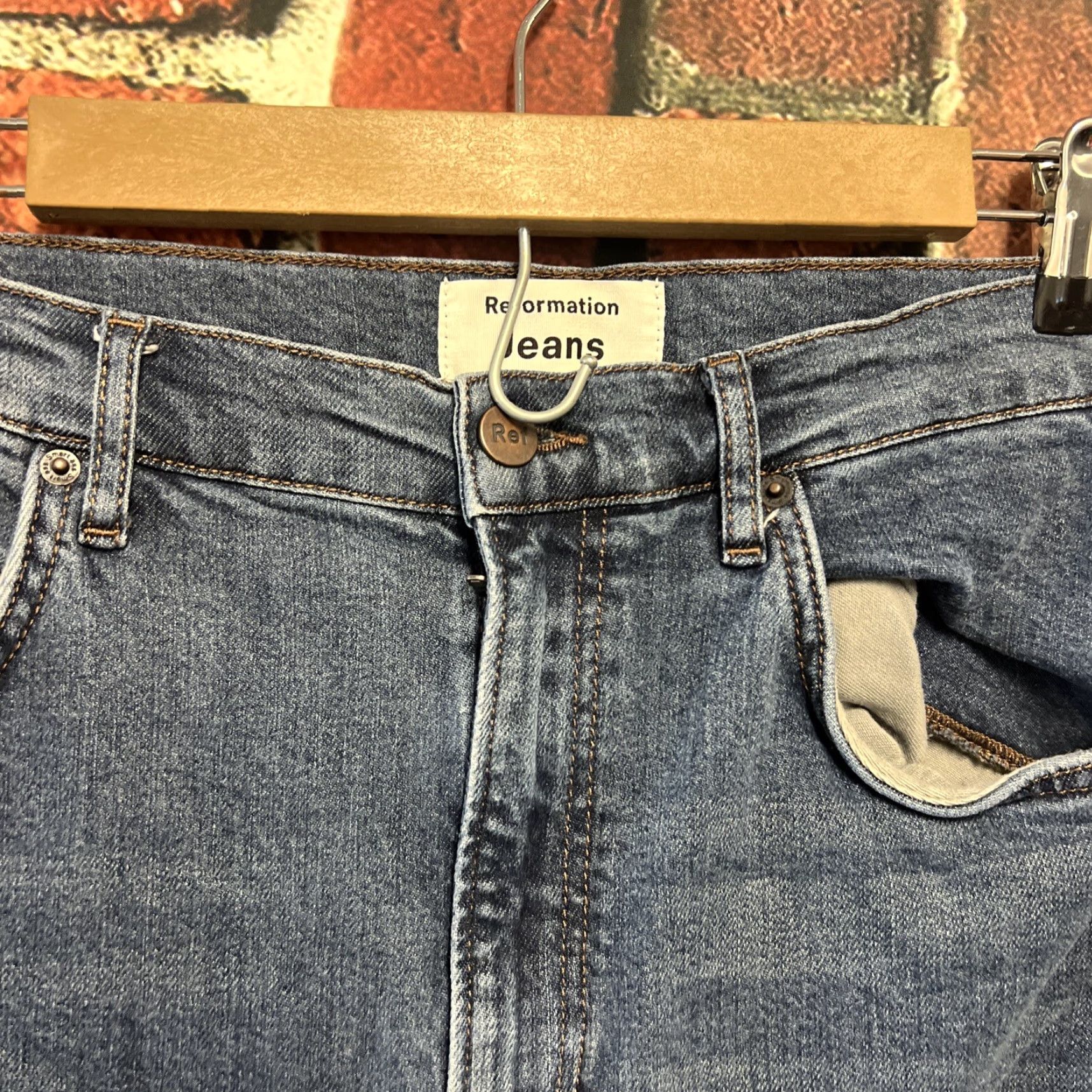 Reformation Reformation Jeans LY506 High and Skinny Havana Blue Size 30 Women Jeans Size 30" / US 8 / IT 44 - 2 Thumbnail