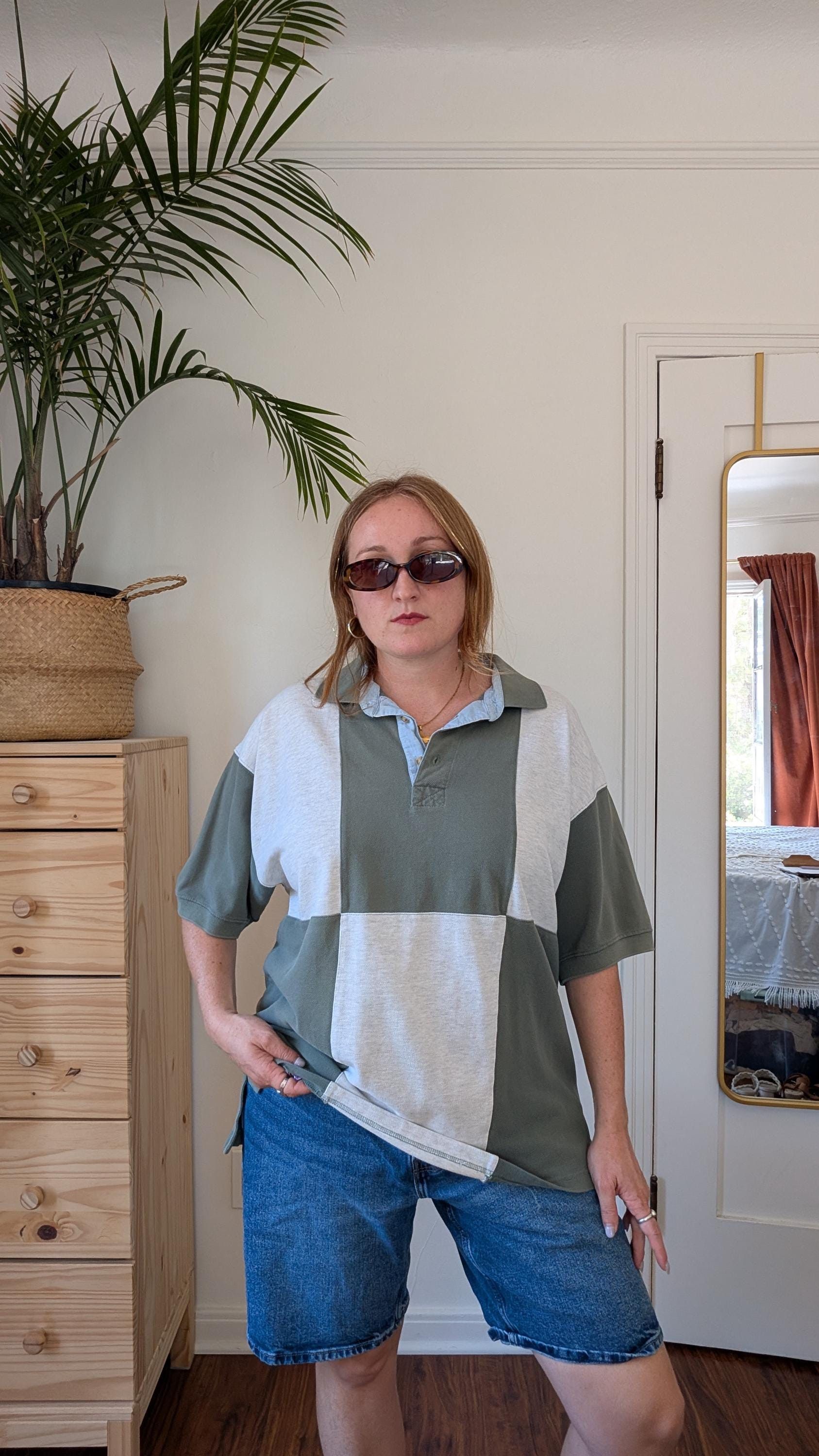Levi's Vintage Clothing Vintage 90s Checkered Green Heather Grey Cotton Polo Shirt Size US L / EU 52-54 / 3 - 6 Thumbnail