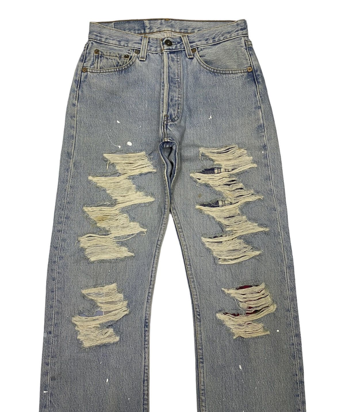 Hysteric Glamour VINTAGE JAPAN UNBRAND DISTRESS HYSTERIC GLAMOUR DESIGN JEANS Size US 27 - 2 Thumbnail