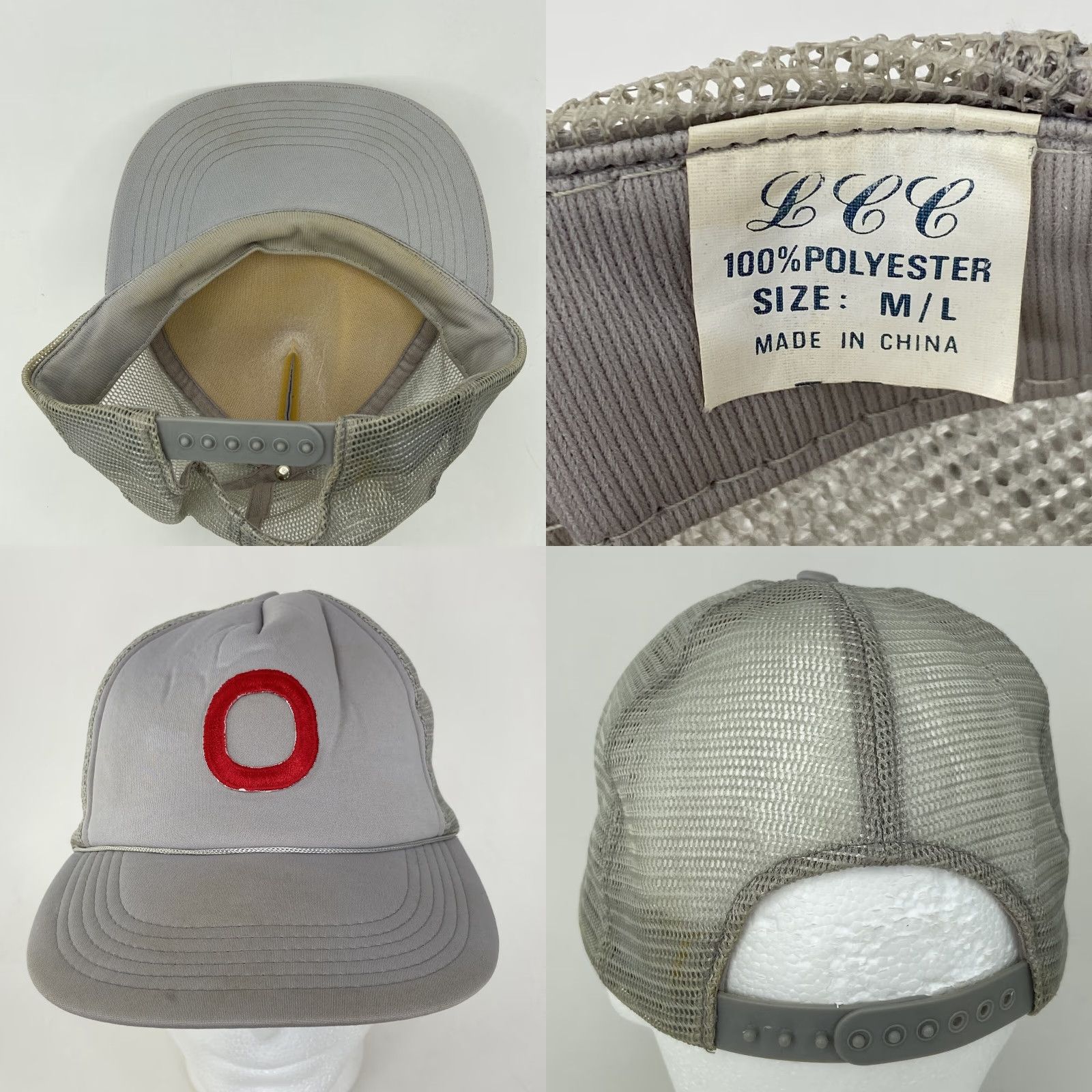 Vintage VINTAGE Ohio State Buckeyes Snapback Trucker Hat Ball Cap Worn LCC Men One Size Grey Polyester Adjustable Sports Cap Size ONE SIZE - 8 Thumbnail