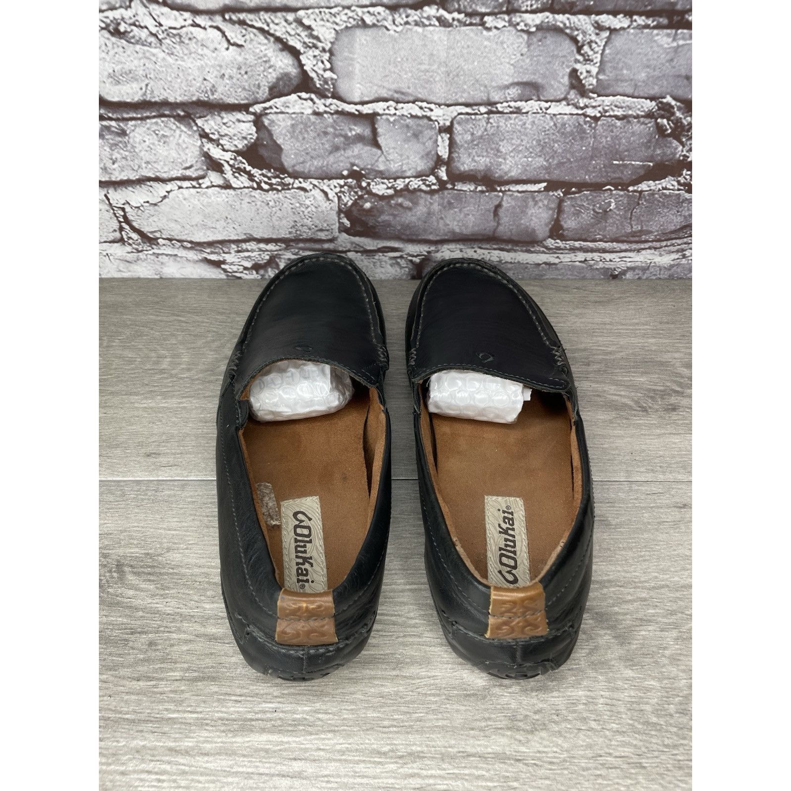 Olukai Olukai Akepa Moc Slip On Loafers Men's size 10.5 Black Leath Size US 10.5 / EU 43-44 - 6 Thumbnail